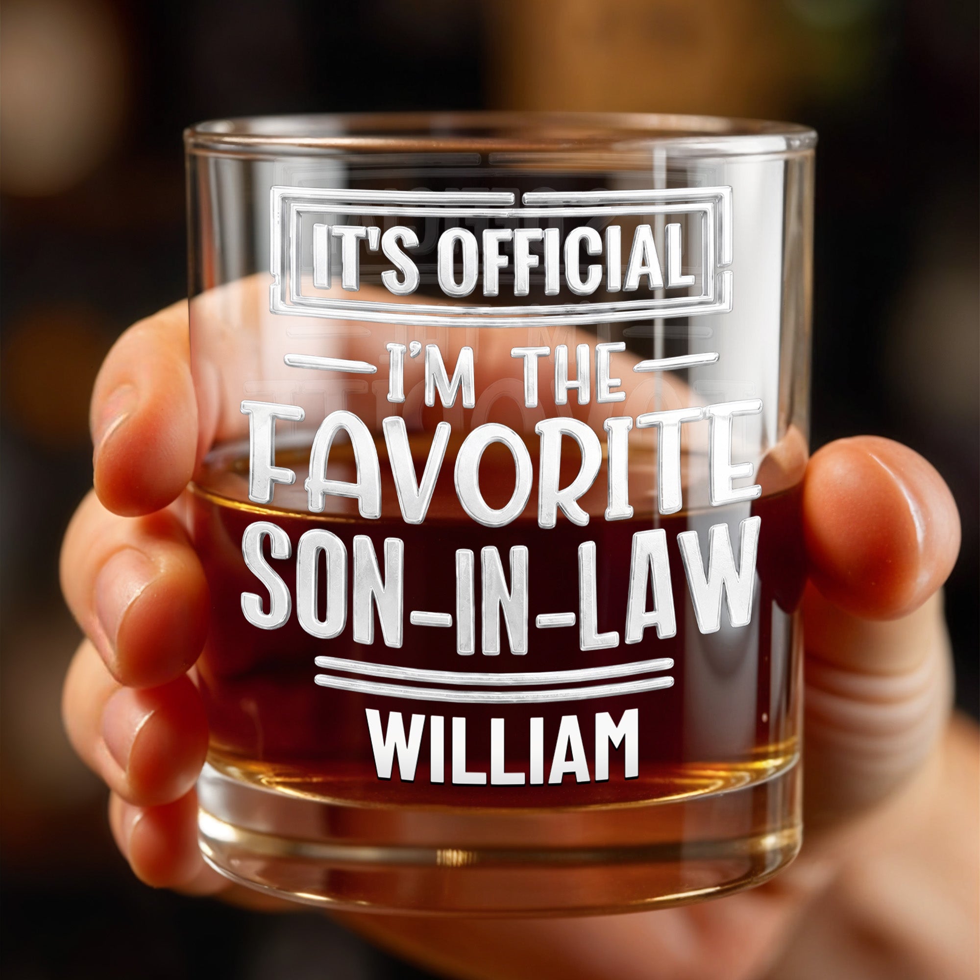 Personalized Custom Whiskey Glass Gift for Son-In-Law Birthday Whiskey Glass GradoCreations