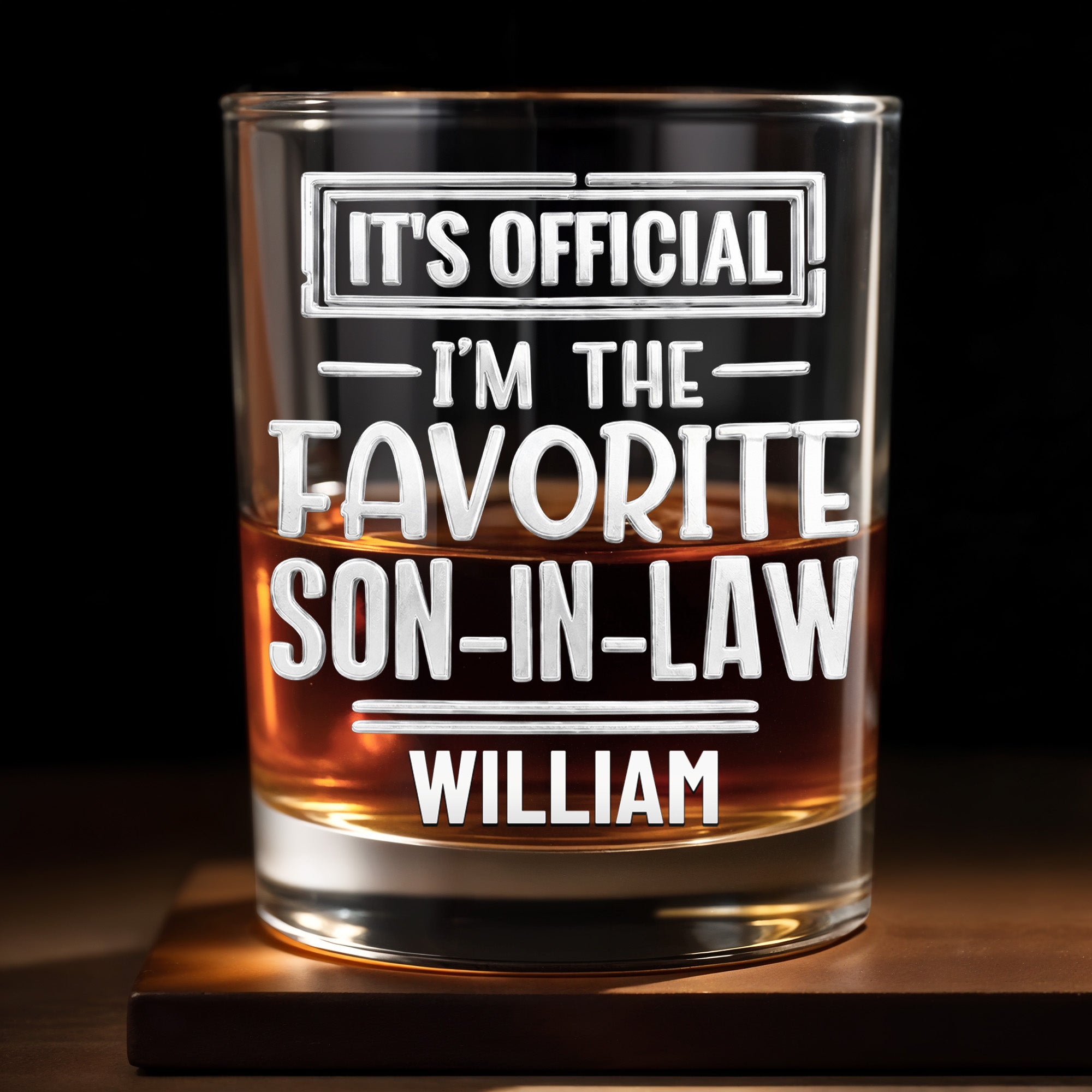 Personalized Custom Whiskey Glass Gift for Son-In-Law Birthday Whiskey Glass GradoCreations