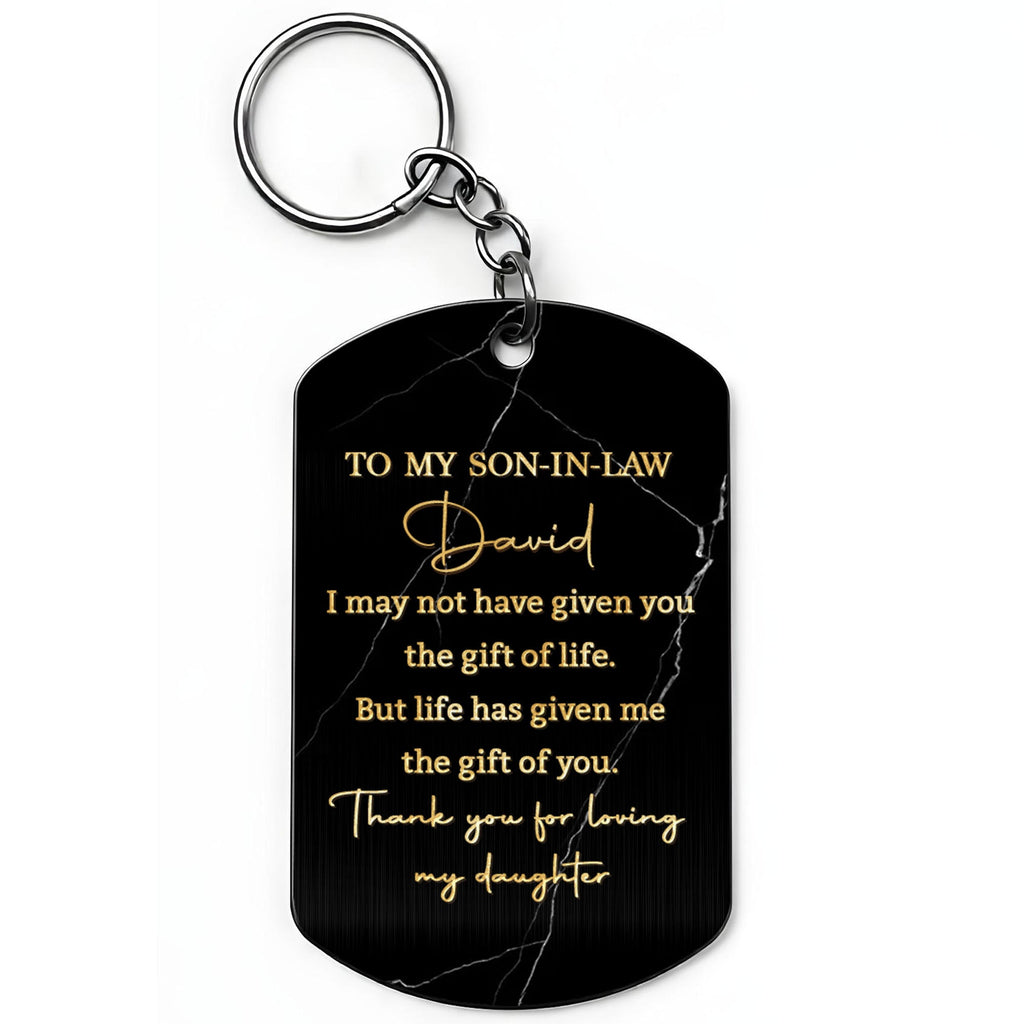 Personalized Stainless Steel Keychain Gift for Son-in-Law Stainless Steel Keychain GradoCreations