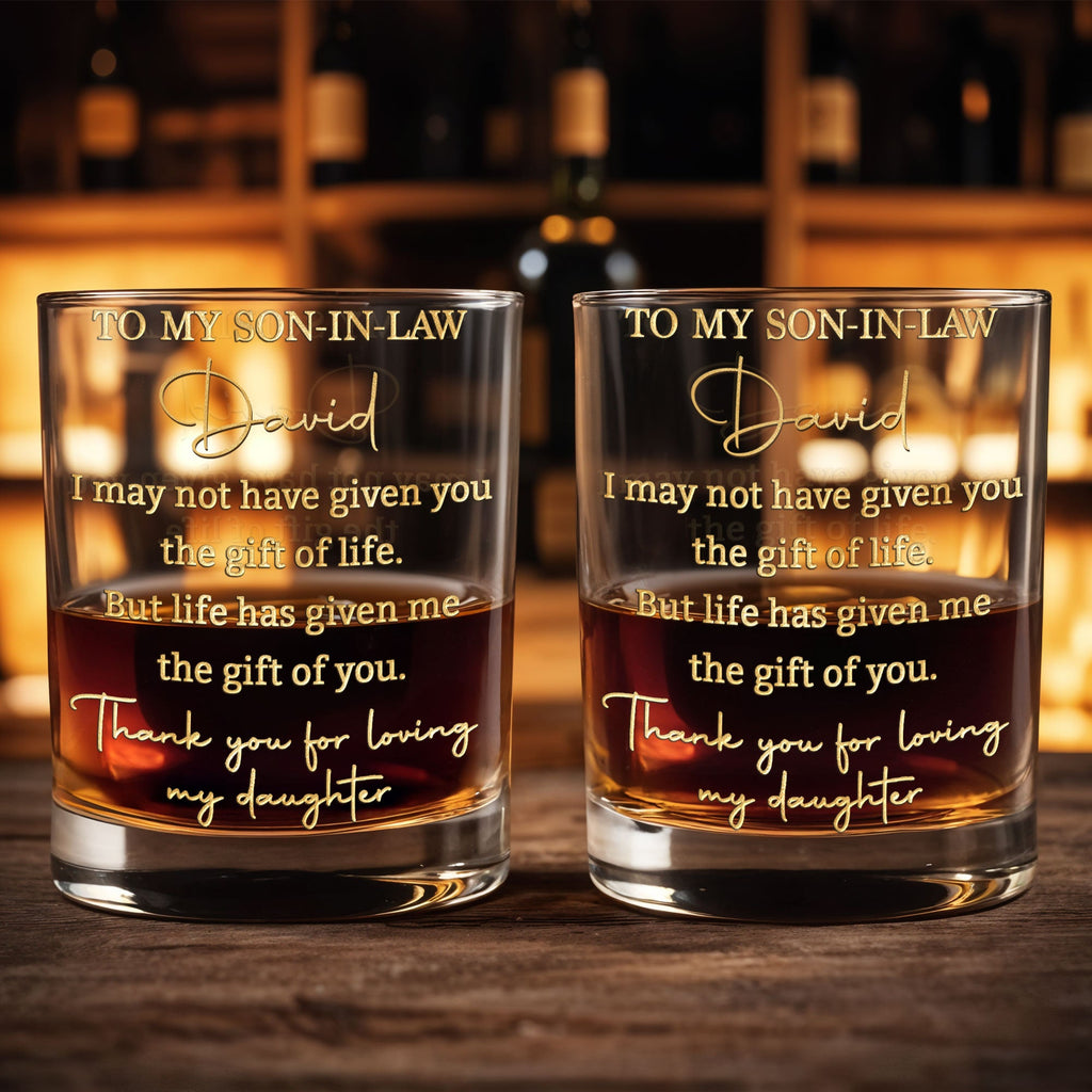 Personalized Custom Whiskey Glass Gift for Son-in-Law Whiskey Glass GradoCreations