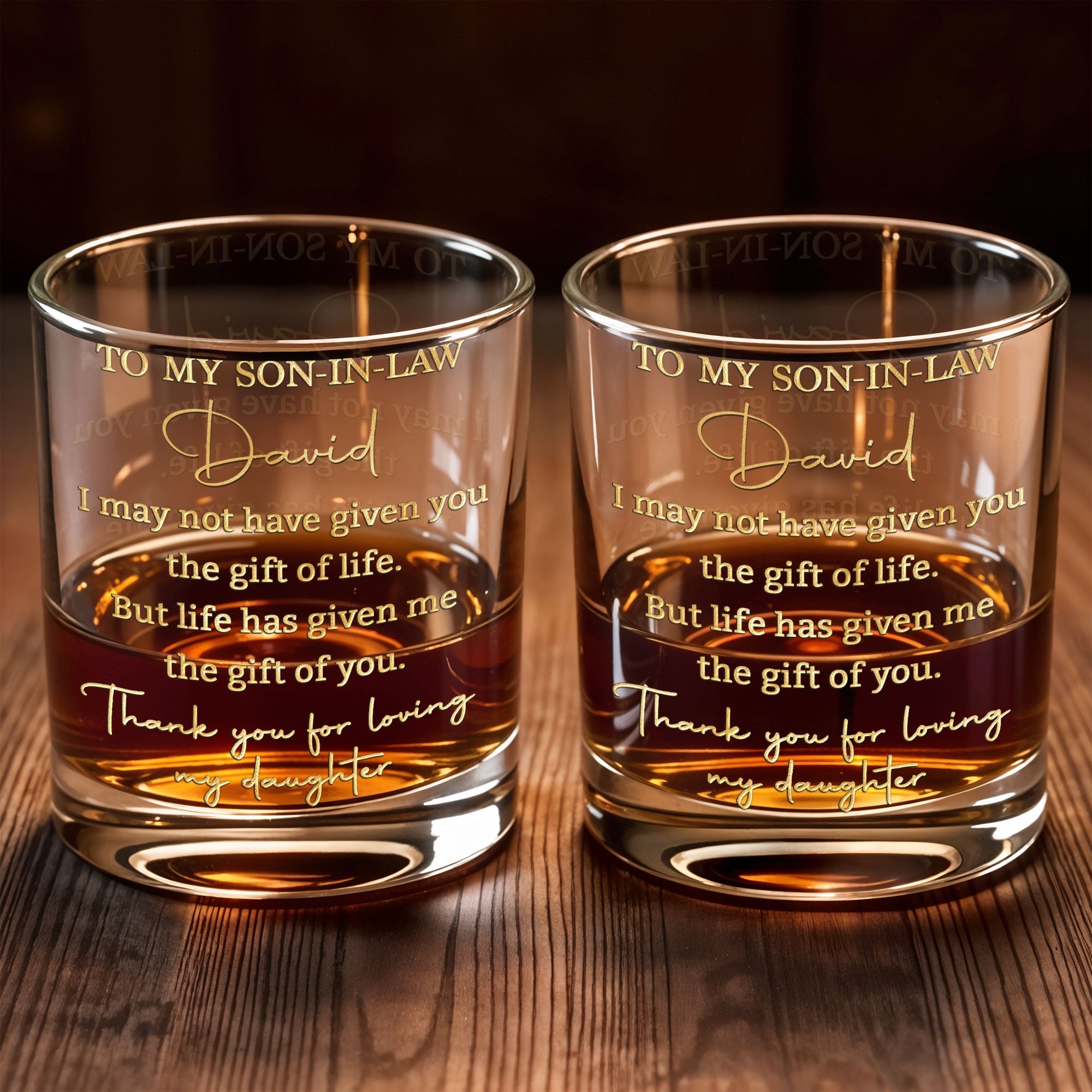Personalized Custom Whiskey Glass Gift for Son-in-Law Whiskey Glass GradoCreations