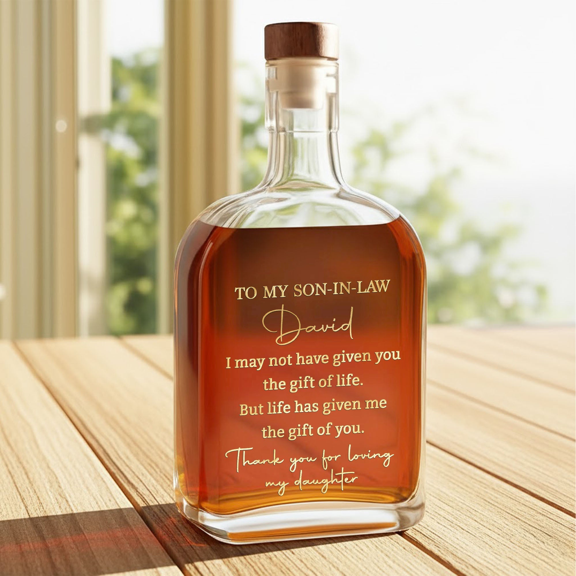Personalized Whiskey Bottle Custom Gift for Son-in-Law Whiskey Bottle GradoCreations