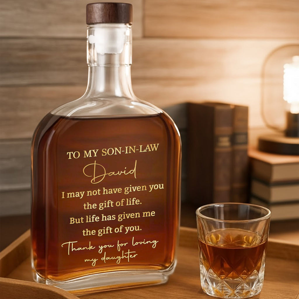 Personalized Whiskey Bottle Custom Gift for Son-in-Law Whiskey Bottle GradoCreations