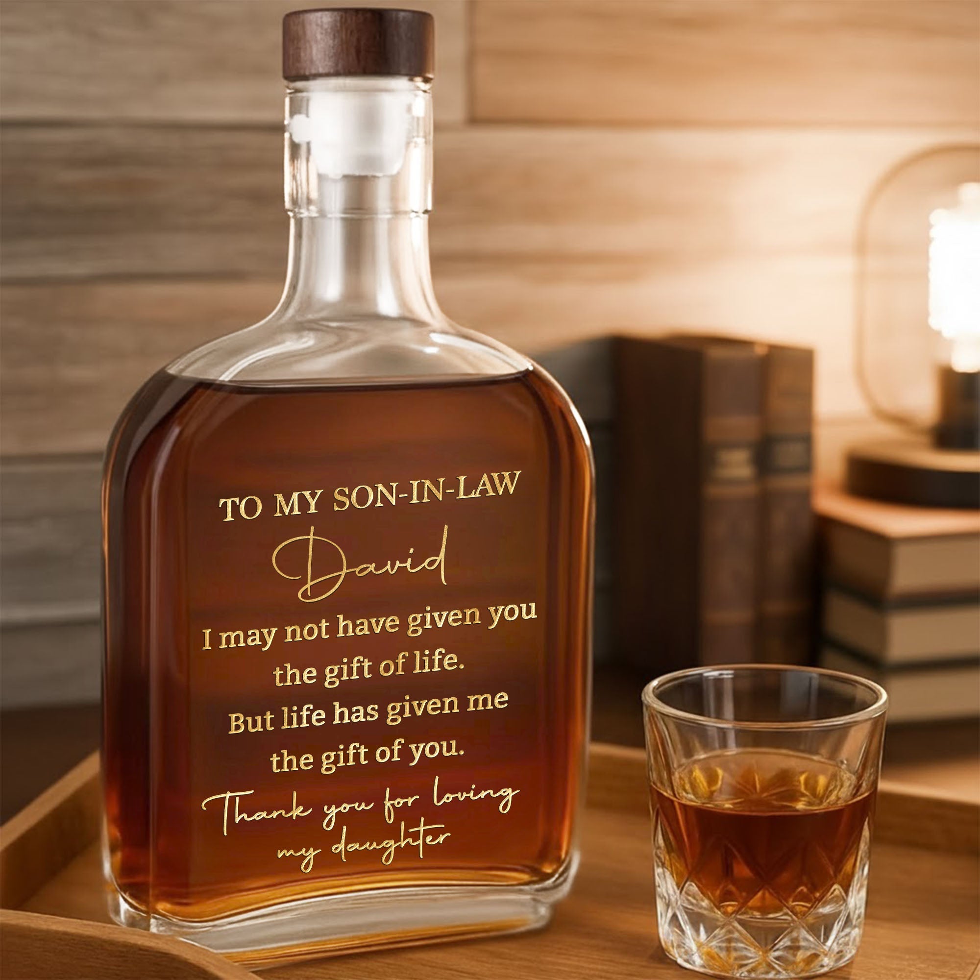 Personalized Whiskey Bottle Custom Gift for Son-in-Law Whiskey Bottle GradoCreations