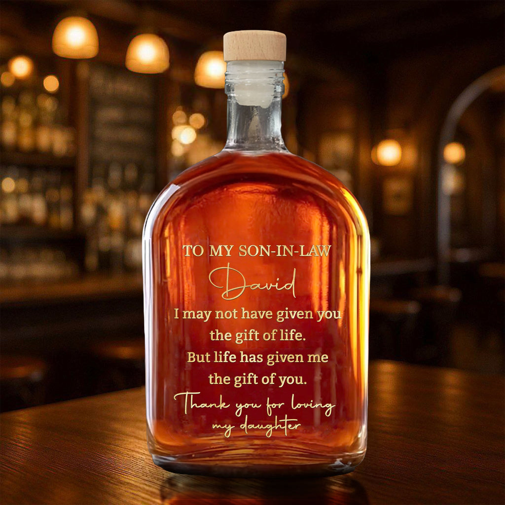 Personalized Whiskey Bottle Custom Gift for Son-in-Law Whiskey Bottle GradoCreations