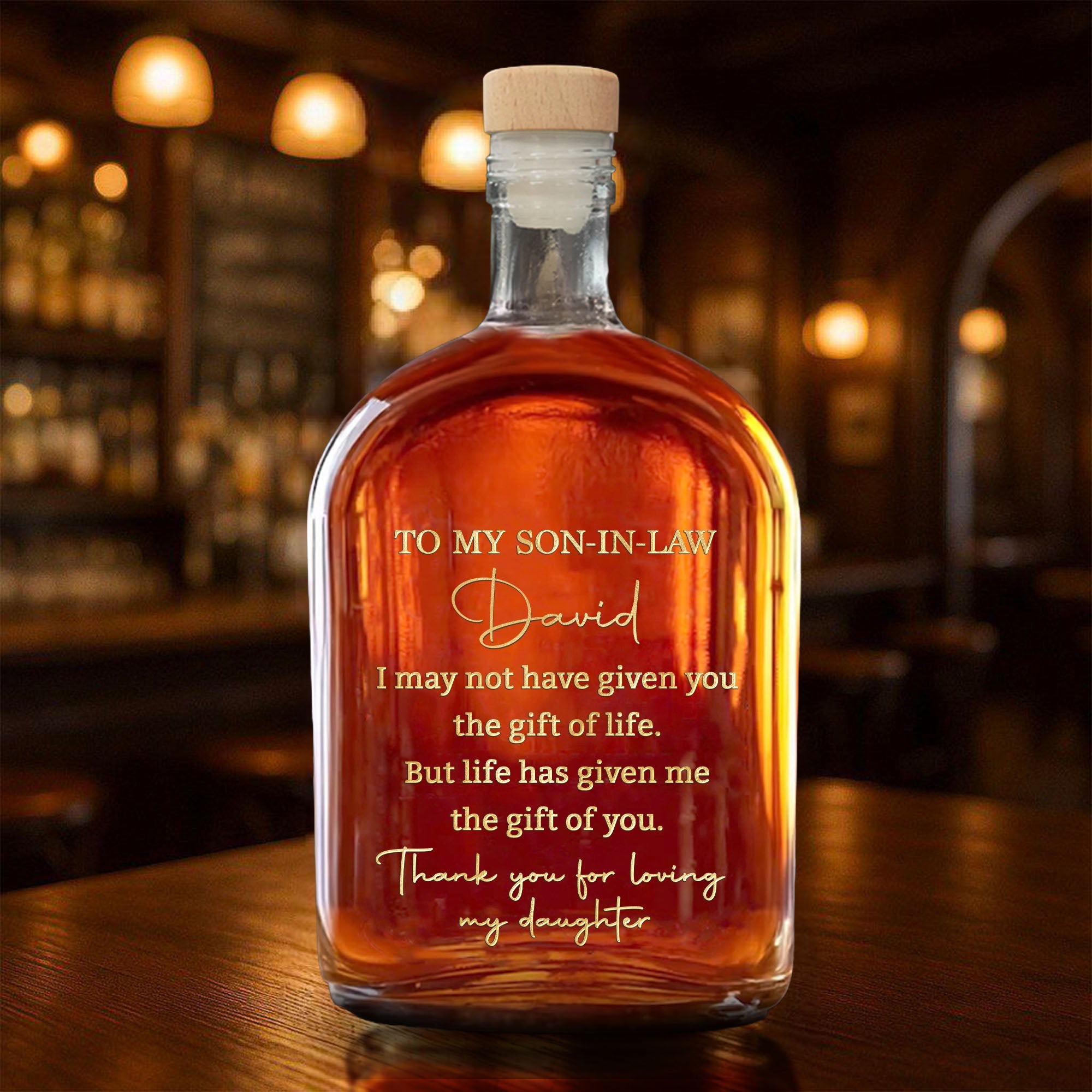 Personalized Whiskey Bottle Custom Gift for Son-in-Law Whiskey Bottle GradoCreations