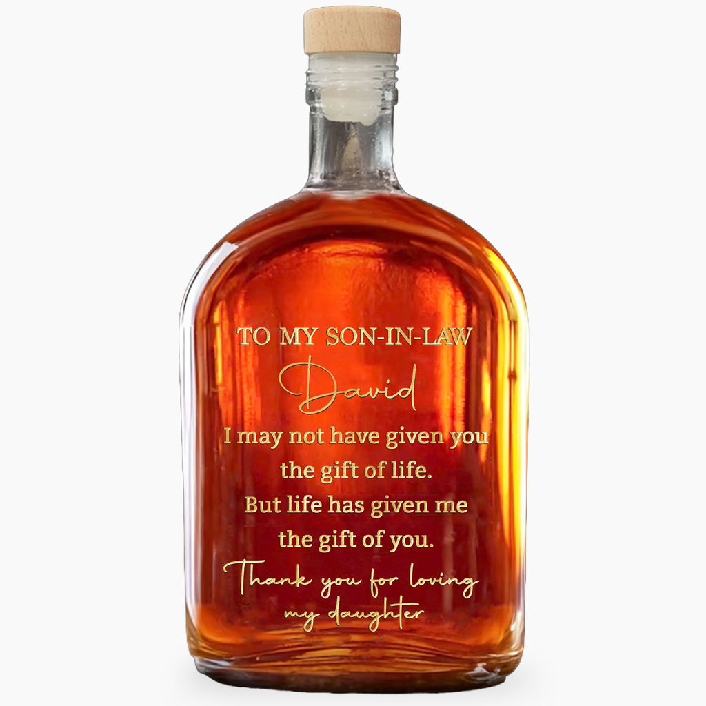 Personalized Whiskey Bottle Custom Gift for Son-in-Law Whiskey Bottle GradoCreations