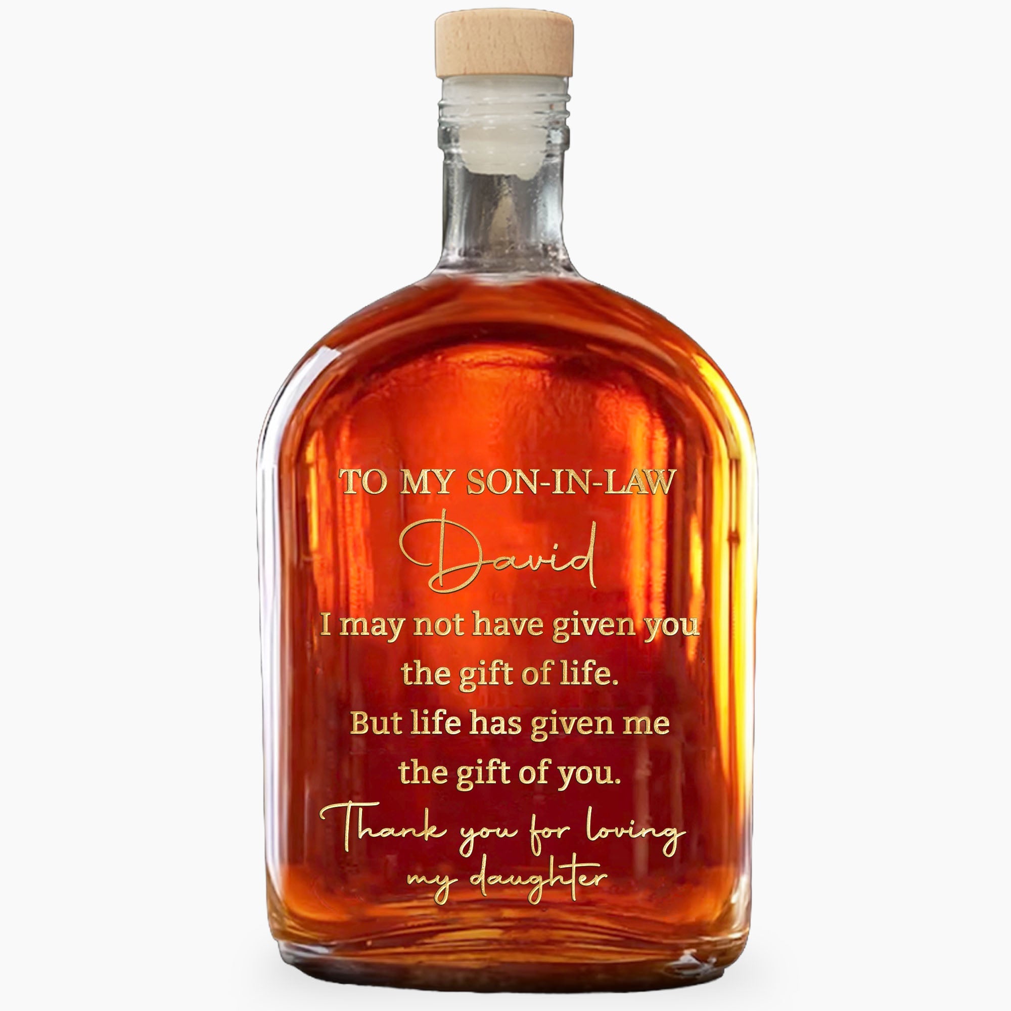 Personalized Whiskey Bottle Custom Gift for Son-in-Law Whiskey Bottle GradoCreations