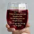 Personalized Stemless Wine Glass Custom Name Gift for Son-in-Law Wine Glasses GradoCreations