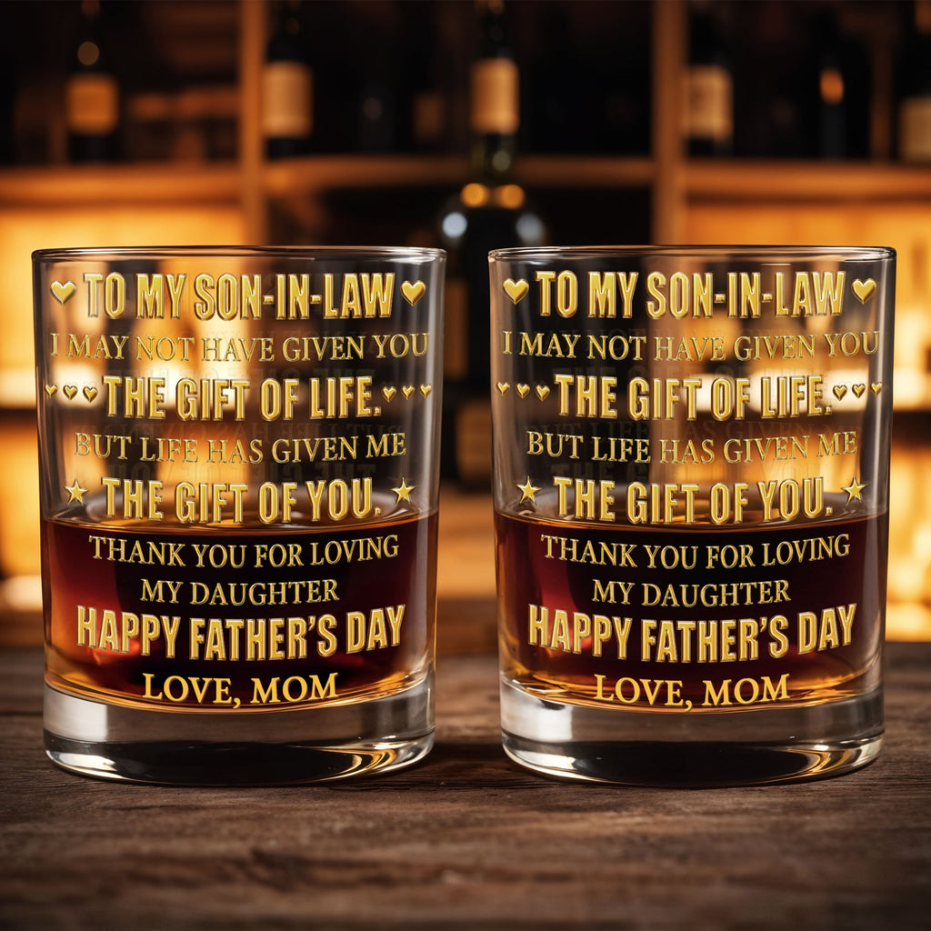 Personalized Whiskey Glass Custom Gift for Son-in-Law Whiskey Glass GradoCreations