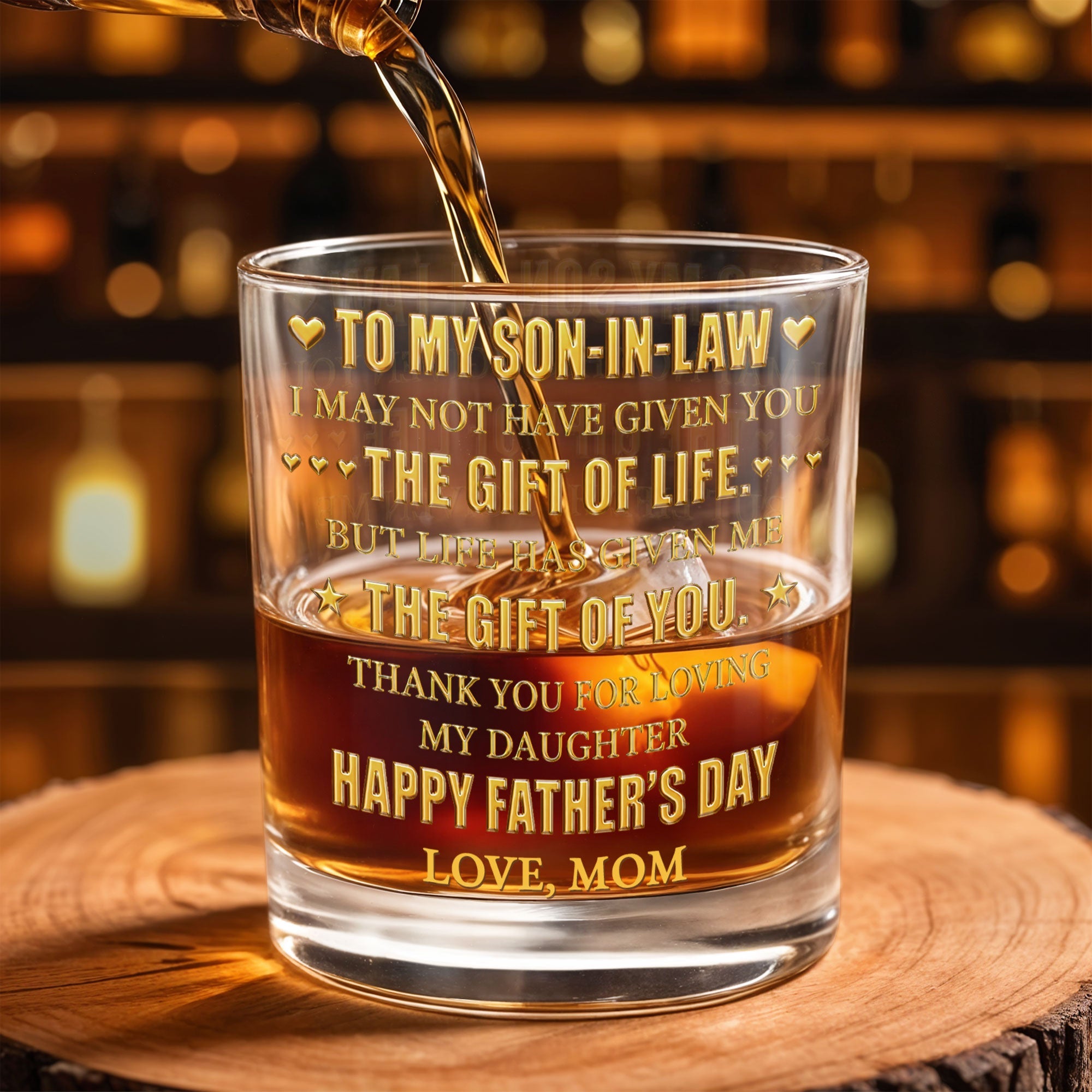 Personalized Whiskey Glass Custom Gift for Son-in-Law Whiskey Glass GradoCreations