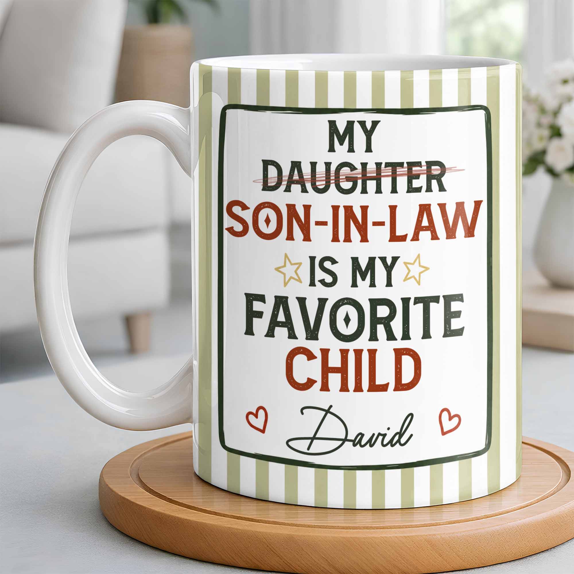 Personalized Custom Coffee Mug for Son-in-Law with Heart Stars Edge-to-edge Mug GradoCreations