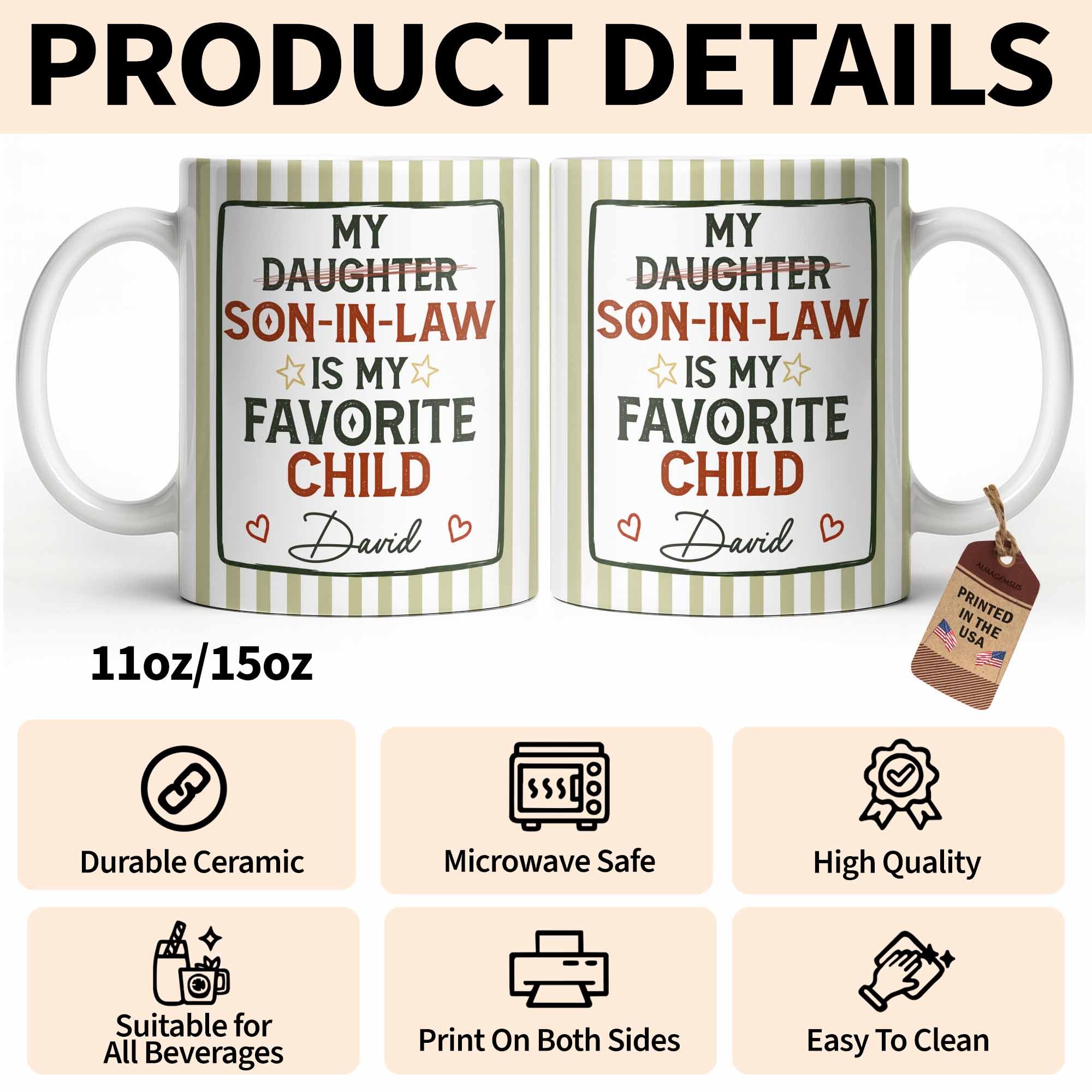 Personalized Custom Coffee Mug for Son-in-Law with Heart Stars Edge-to-edge Mug GradoCreations