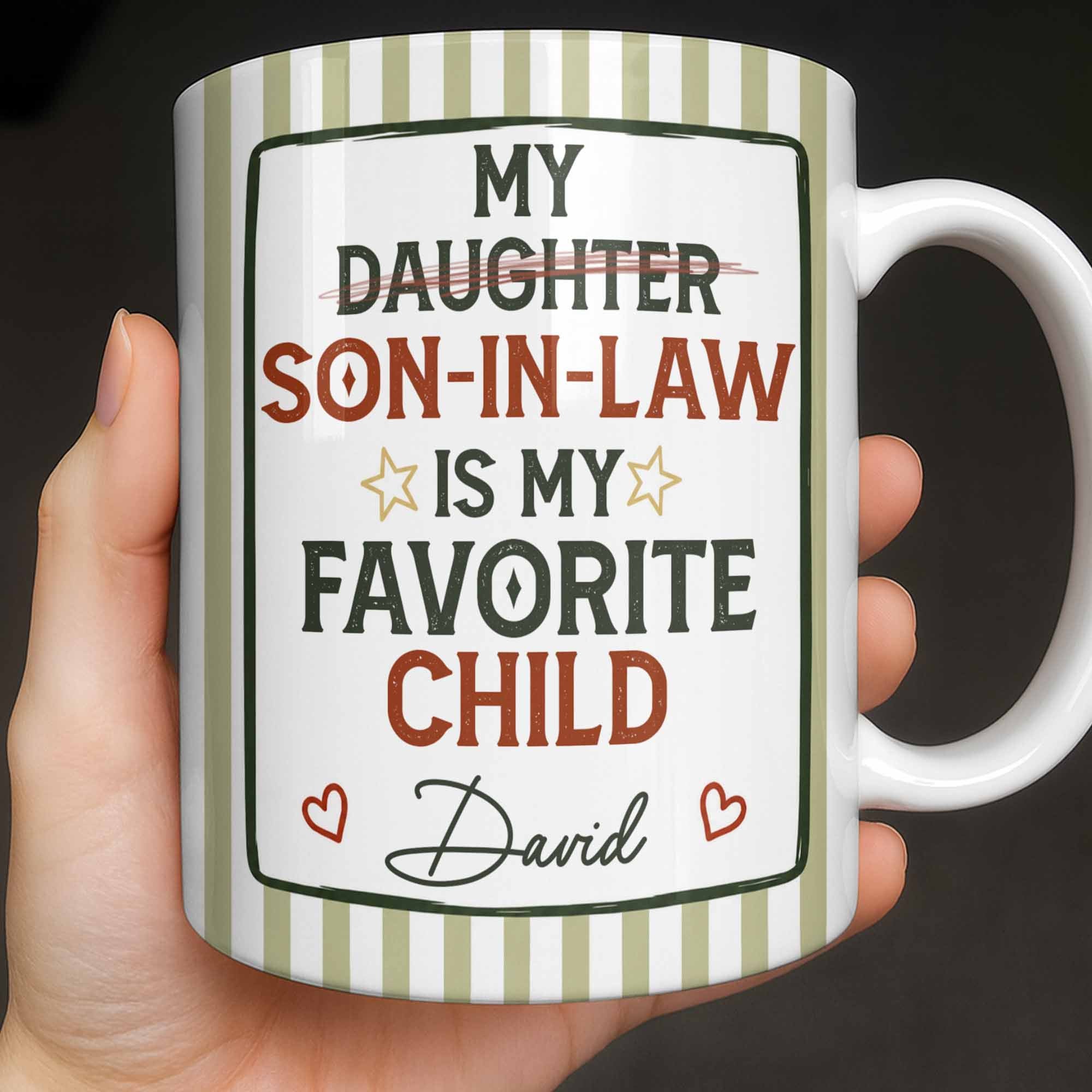 Personalized Custom Coffee Mug for Son-in-Law with Heart Stars Edge-to-edge Mug GradoCreations
