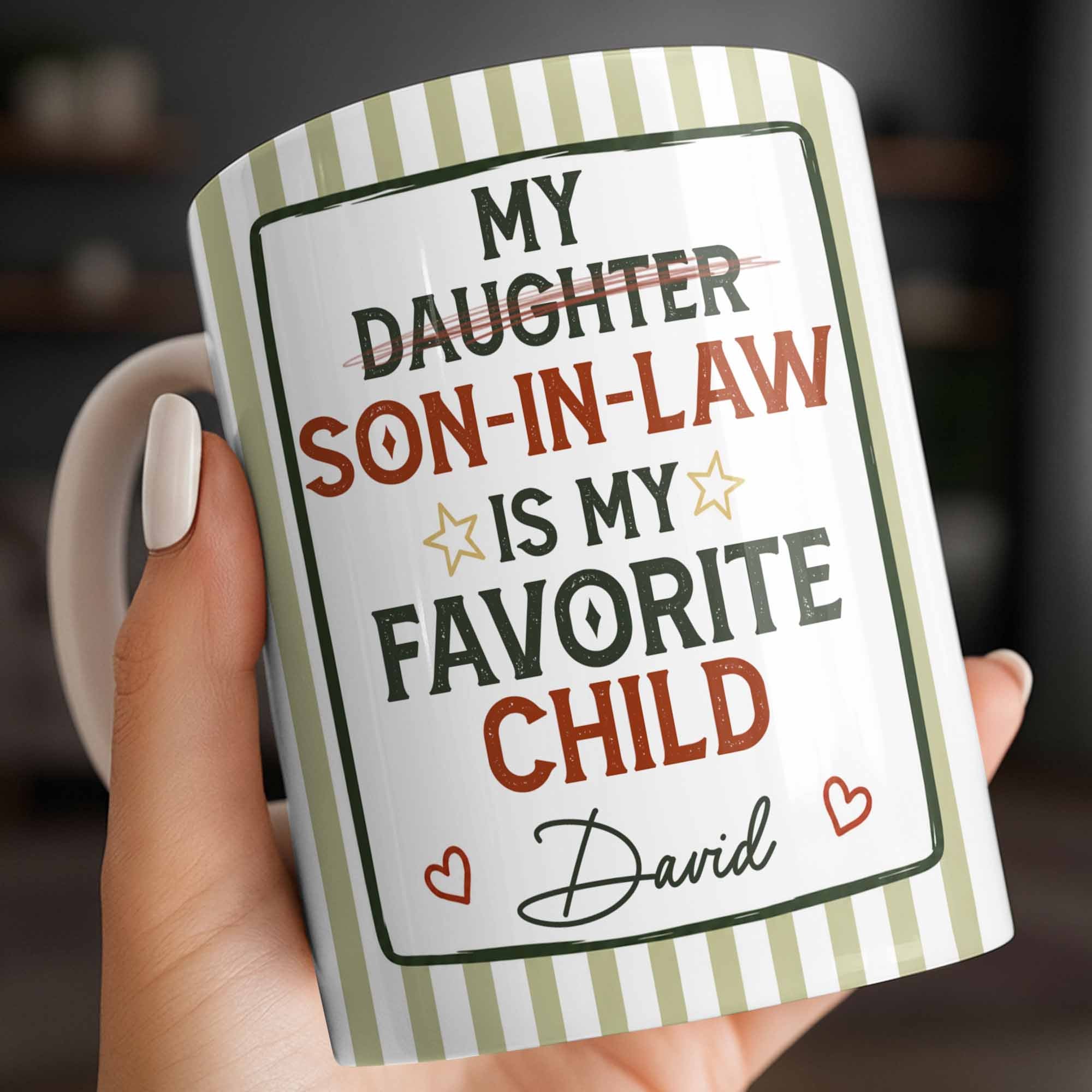 Personalized Custom Coffee Mug for Son-in-Law with Heart Stars Edge-to-edge Mug GradoCreations