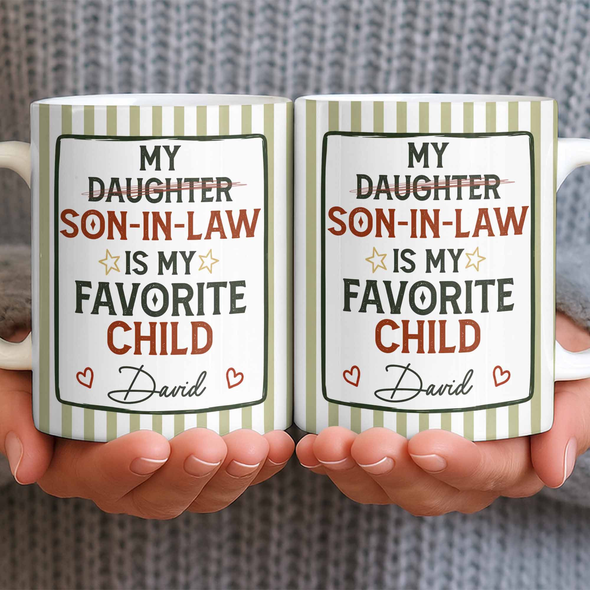 Personalized Custom Coffee Mug for Son-in-Law with Heart Stars Edge-to-edge Mug GradoCreations