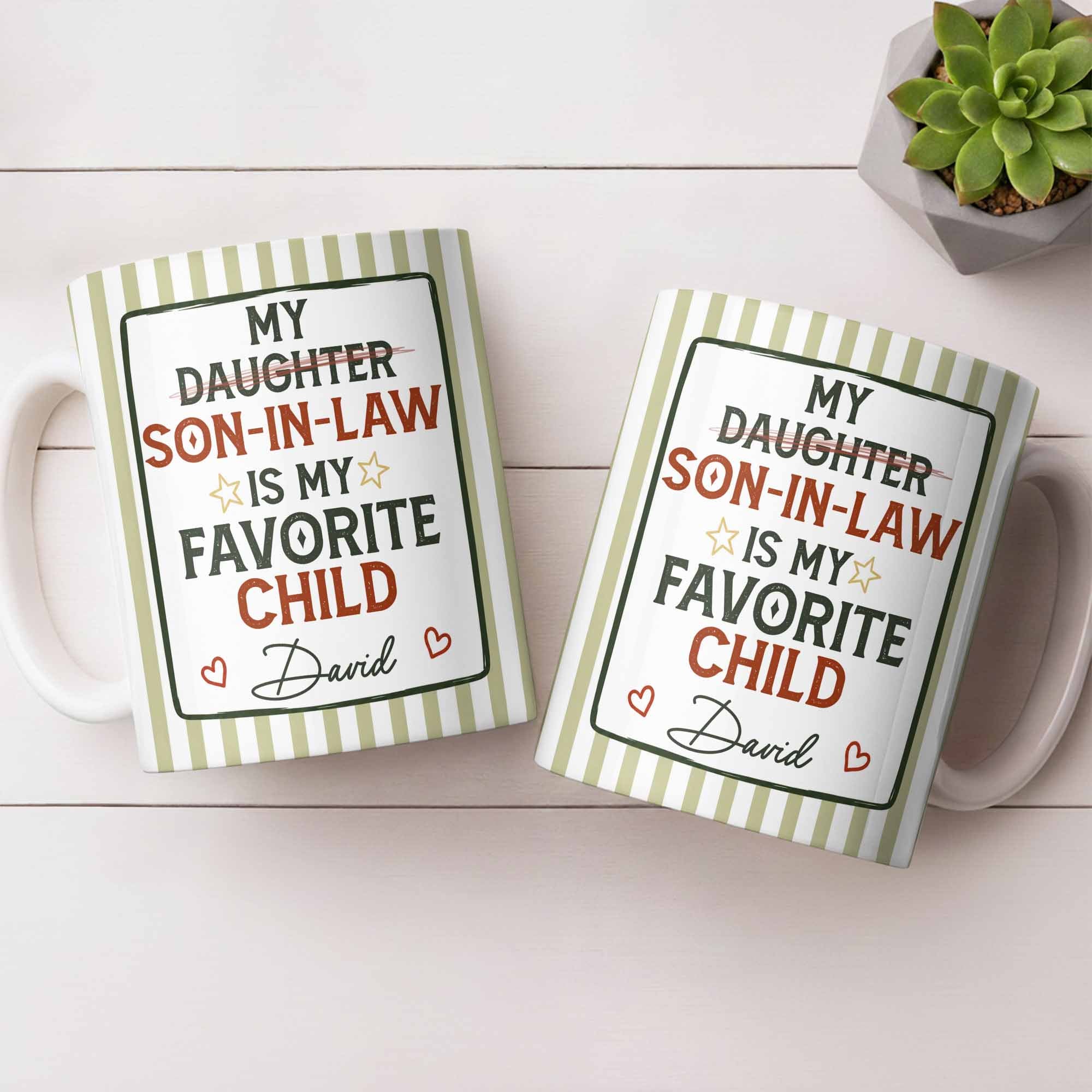 Personalized Custom Coffee Mug for Son-in-Law with Heart Stars Edge-to-edge Mug GradoCreations