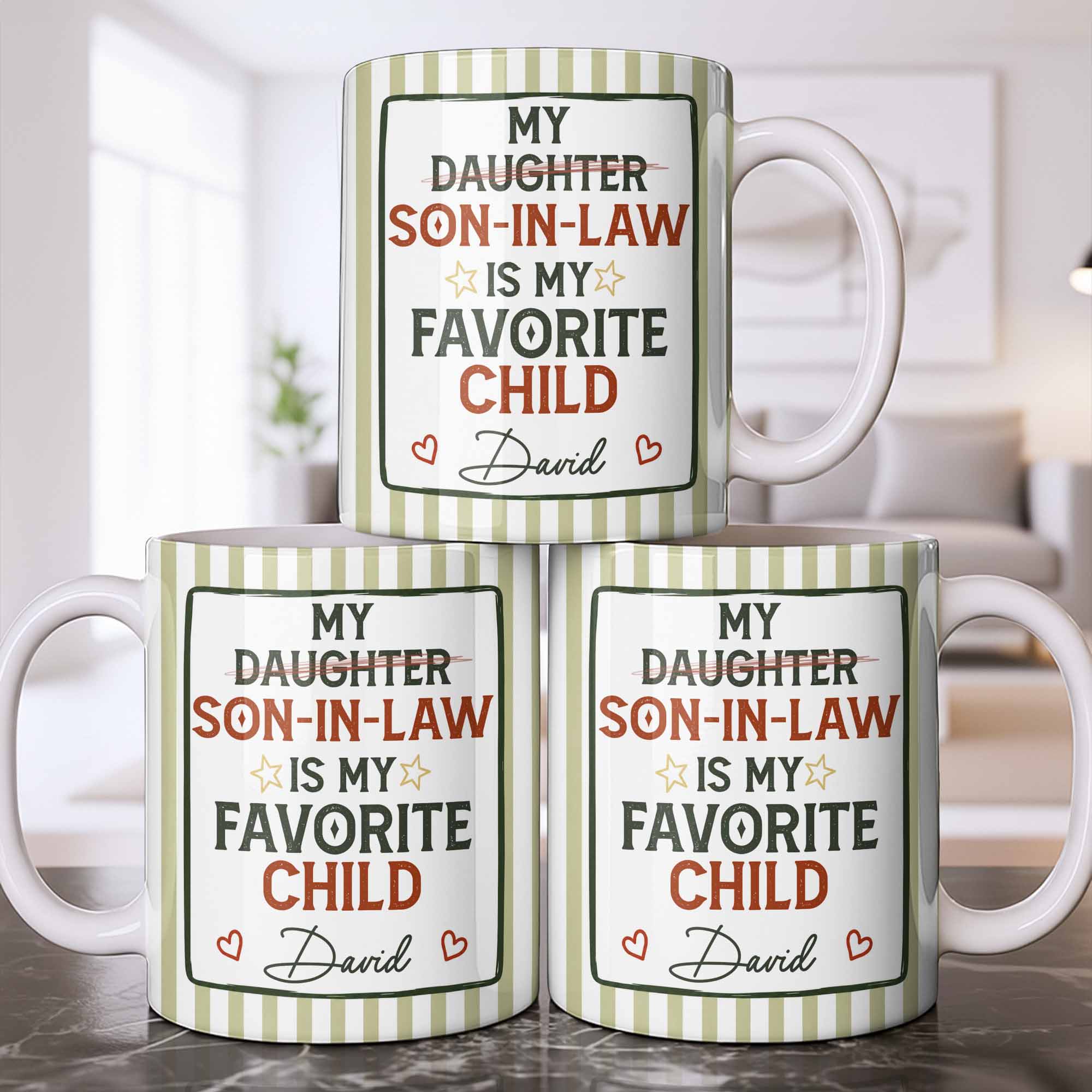 Personalized Custom Coffee Mug for Son-in-Law with Heart Stars Edge-to-edge Mug GradoCreations