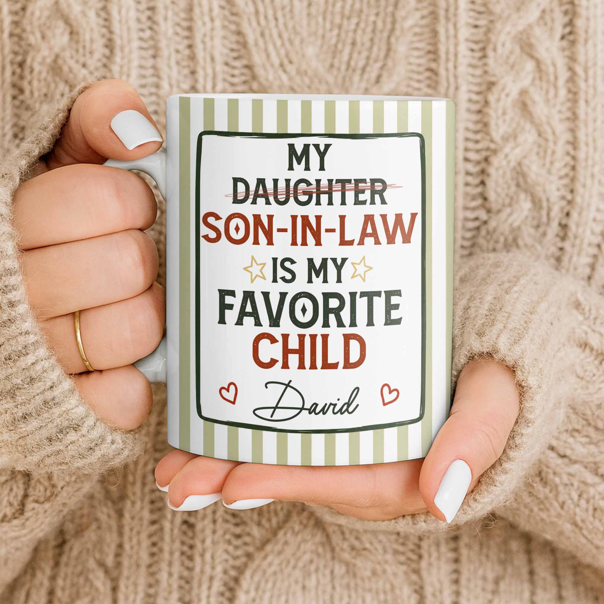 Personalized Custom Coffee Mug for Son-in-Law with Heart Stars Edge-to-edge Mug GradoCreations