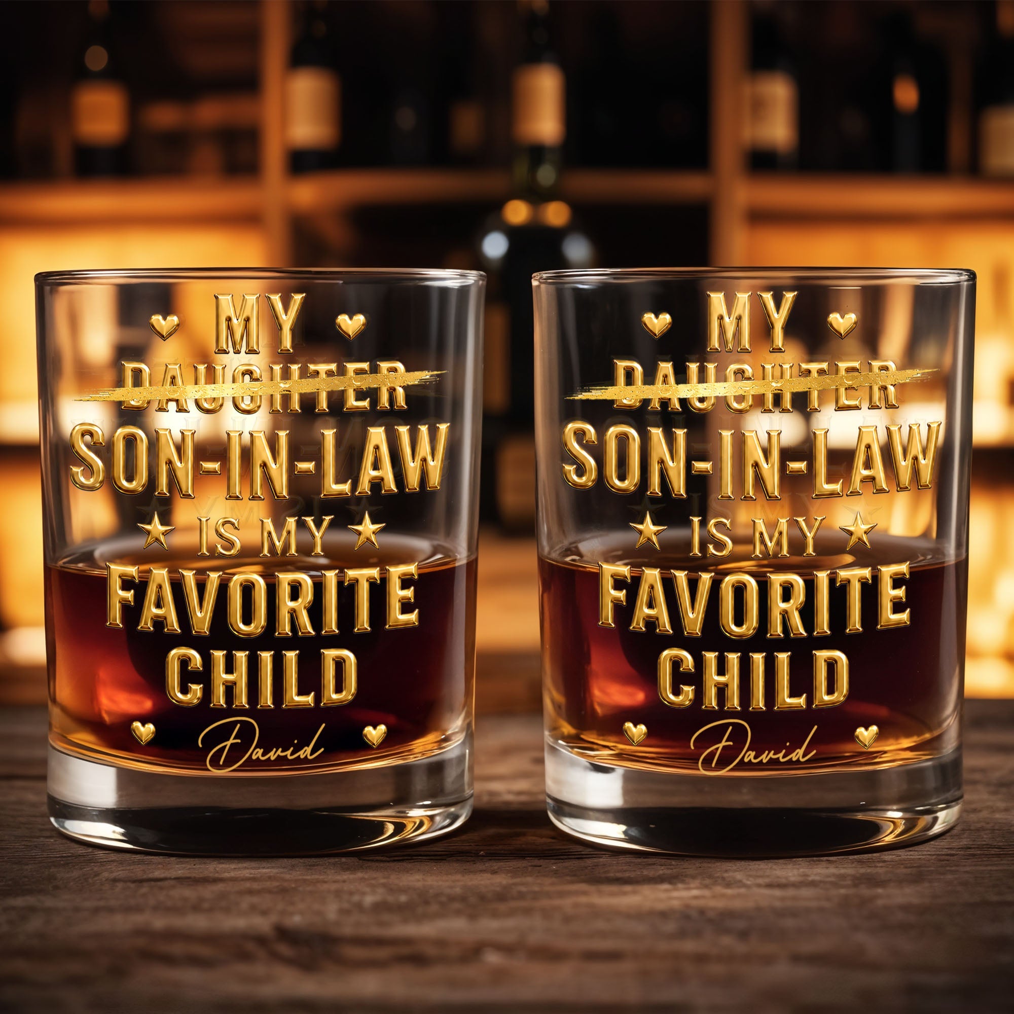 Personalized Whiskey Glass Custom Name Gift for Son-in-Law