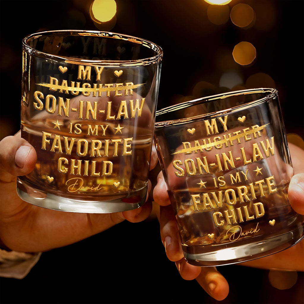 Personalized Whiskey Glass Custom Name Gift for Son-in-Law Whiskey Glass GradoCreations