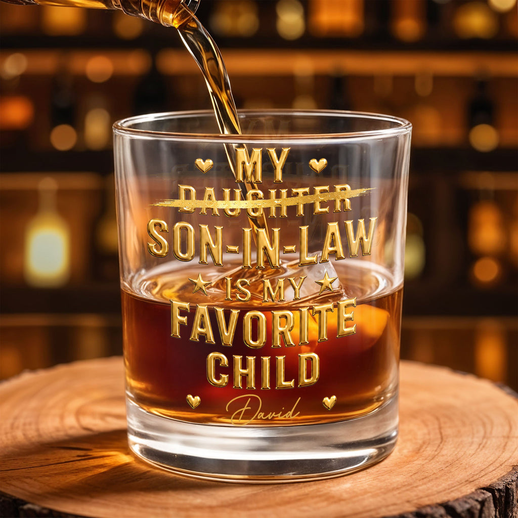 Personalized Whiskey Glass Custom Name Gift for Son-in-Law Whiskey Glass GradoCreations