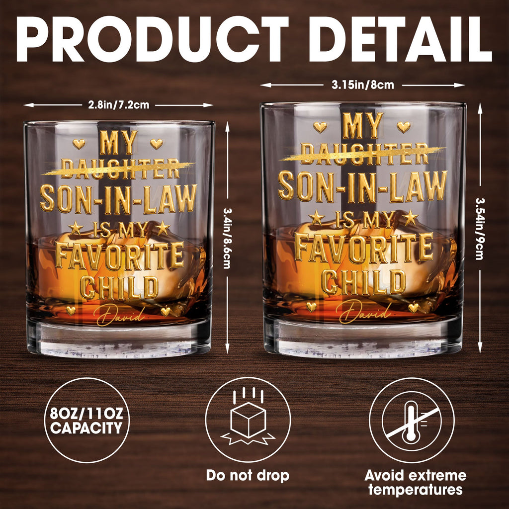 Personalized Whiskey Glass Custom Name Gift for Son-in-Law Whiskey Glass GradoCreations