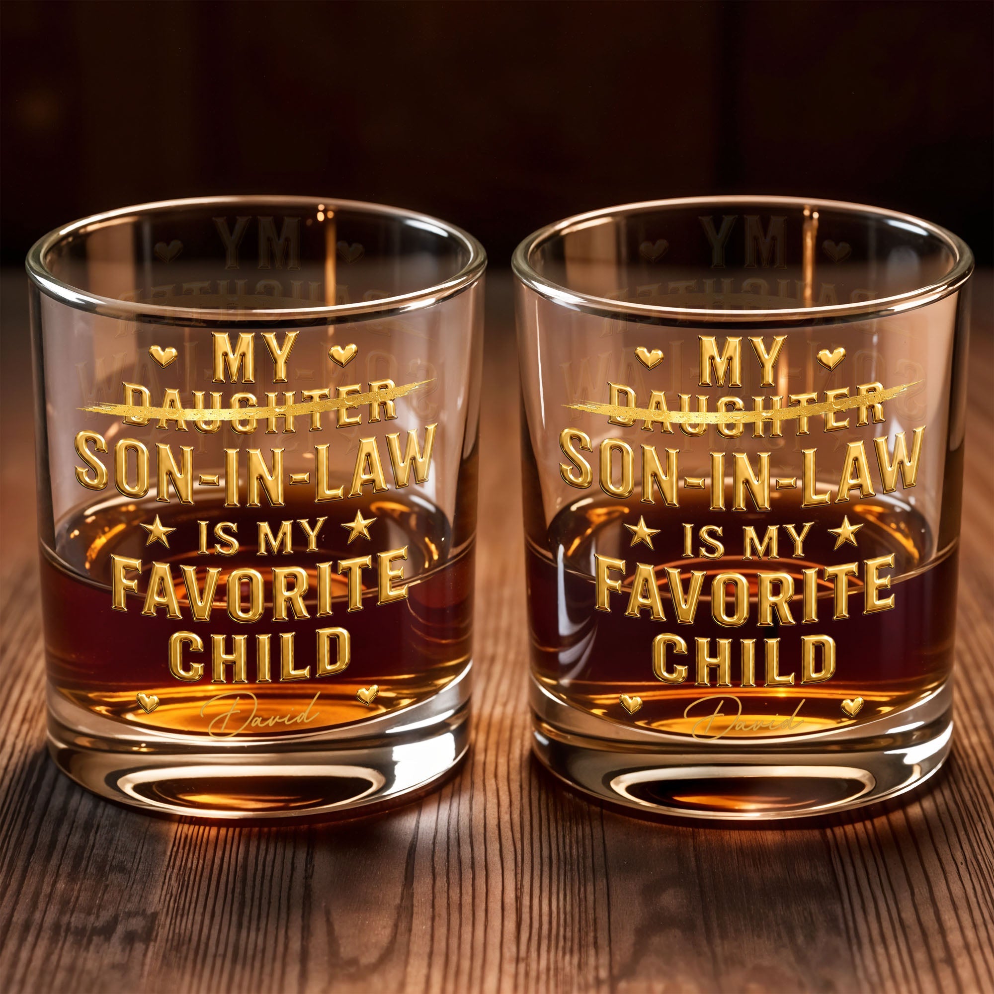 Personalized Whiskey Glass Custom Name Gift for Son-in-Law Whiskey Glass GradoCreations