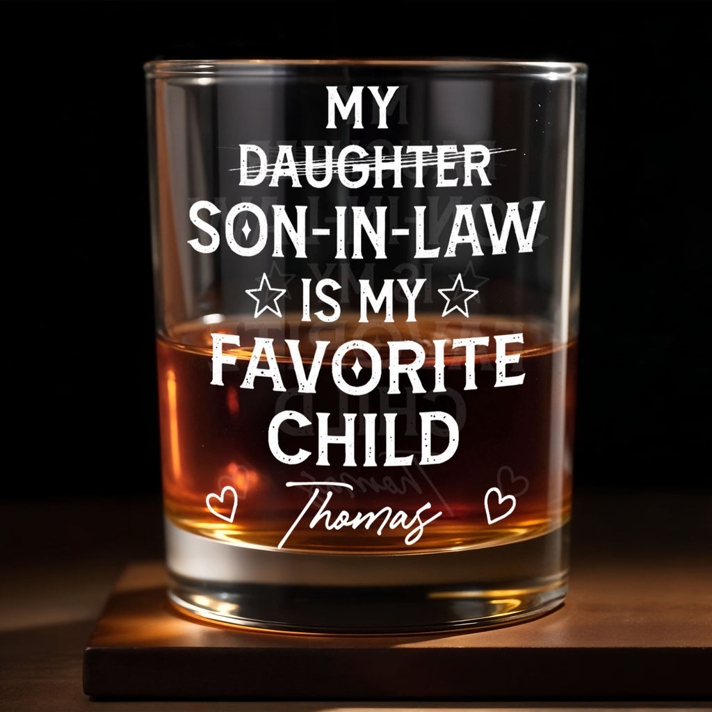 Personalized Whiskey Glass Custom Name Gift for Son-In-Law Whiskey Glass GradoCreations
