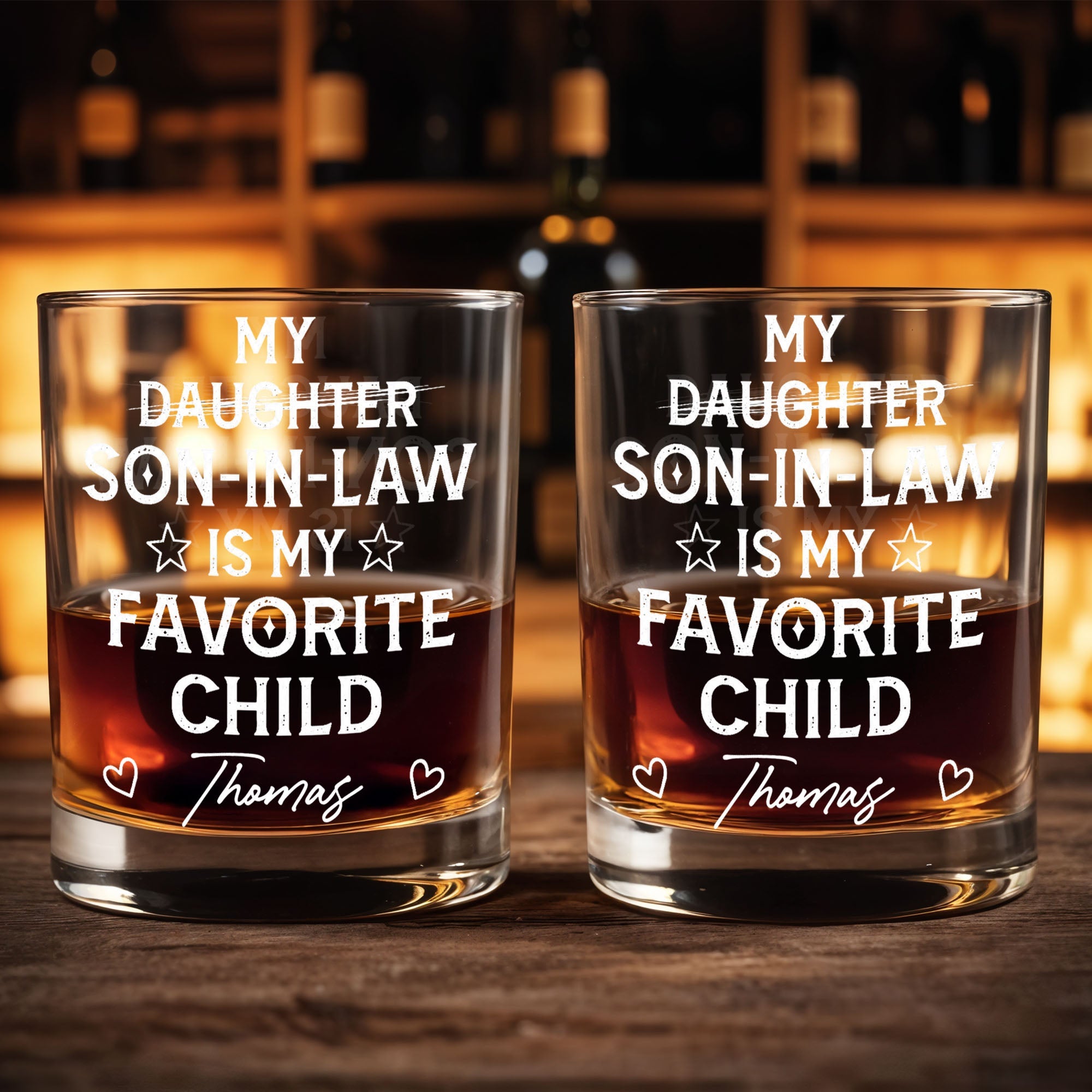 Personalized Whiskey Glass Custom Name Gift for Son-In-Law Whiskey Glass GradoCreations