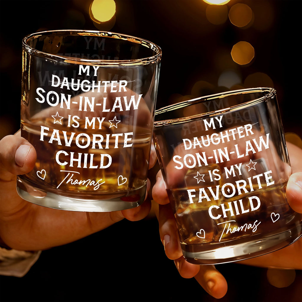 Personalized Whiskey Glass Custom Name Gift for Son-In-Law Whiskey Glass GradoCreations