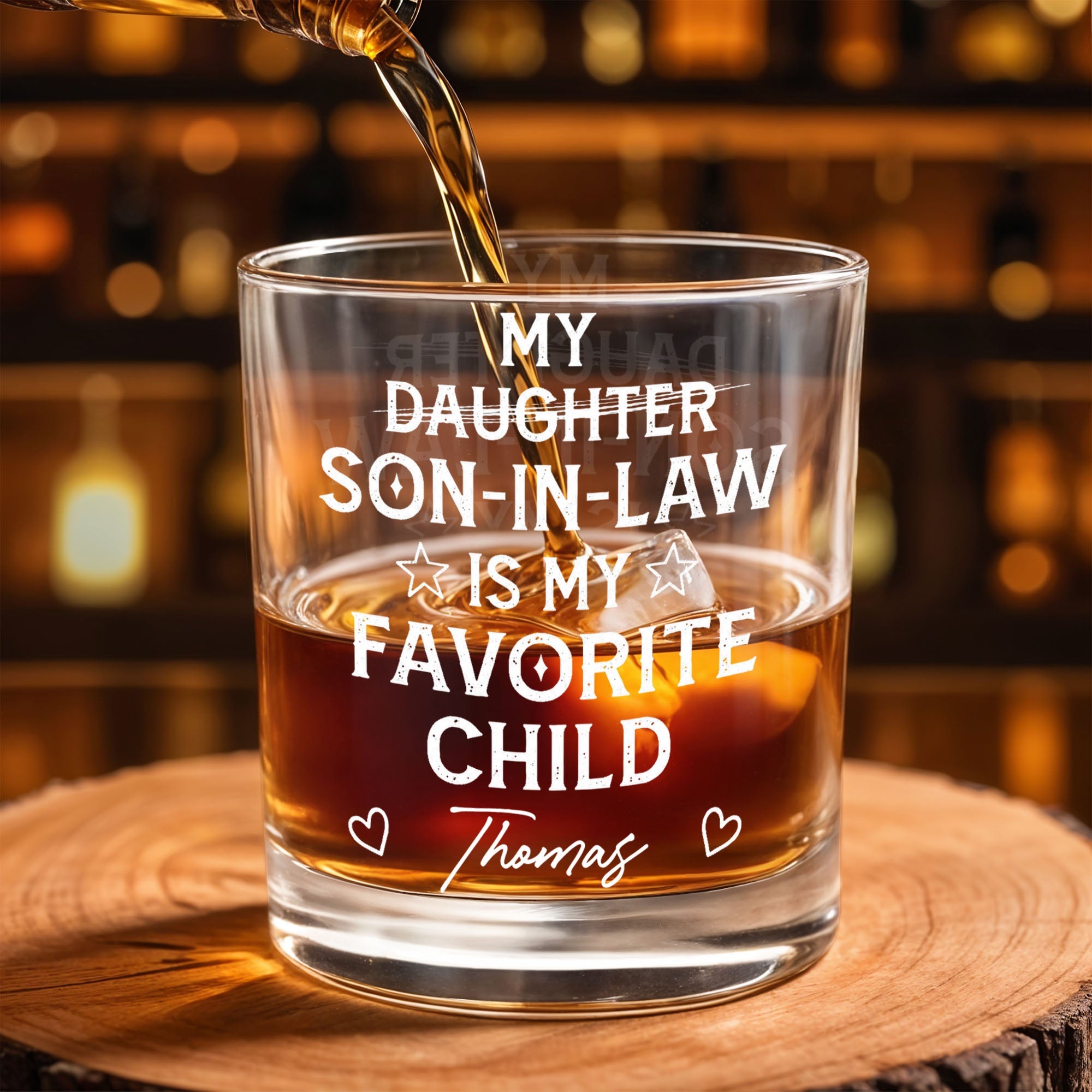 Personalized Whiskey Glass Custom Name Gift for Son-In-Law Whiskey Glass GradoCreations