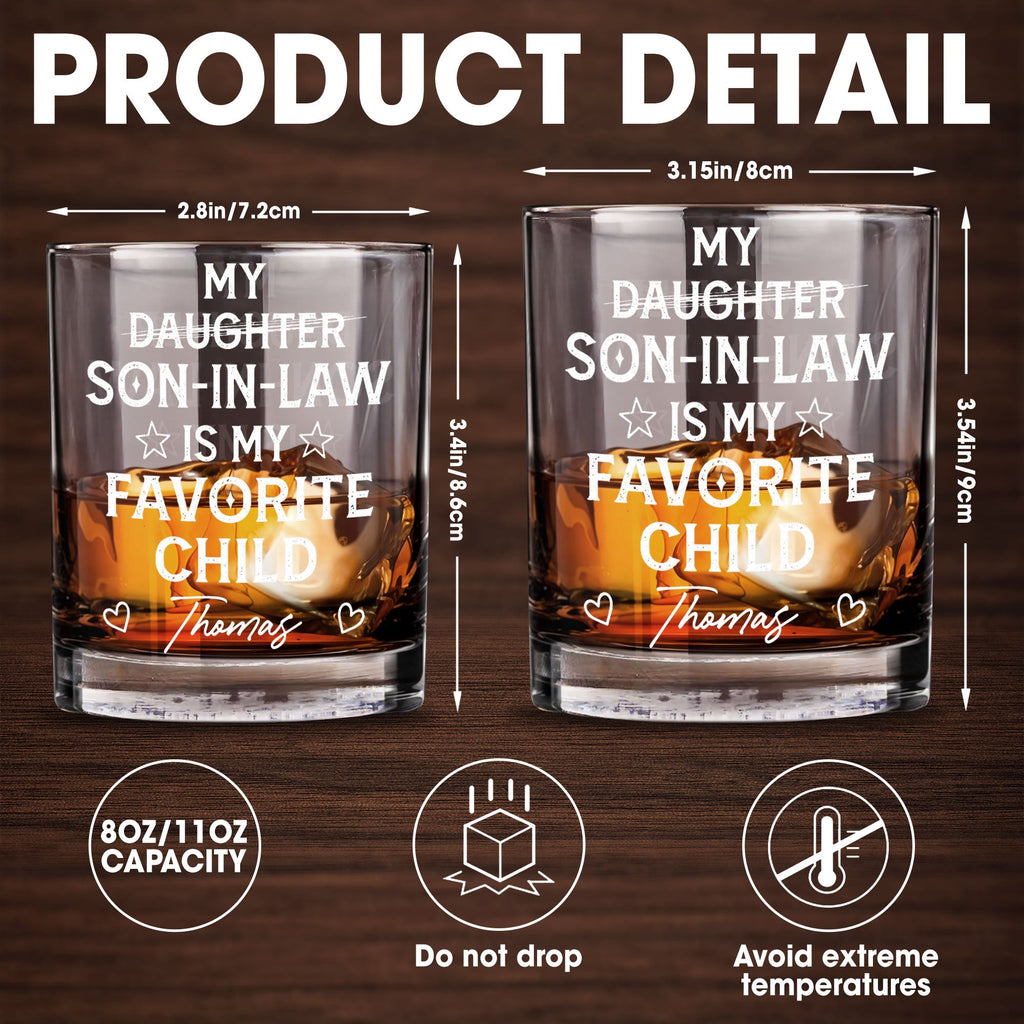 Personalized Whiskey Glass Custom Name Gift for Son-In-Law Whiskey Glass GradoCreations