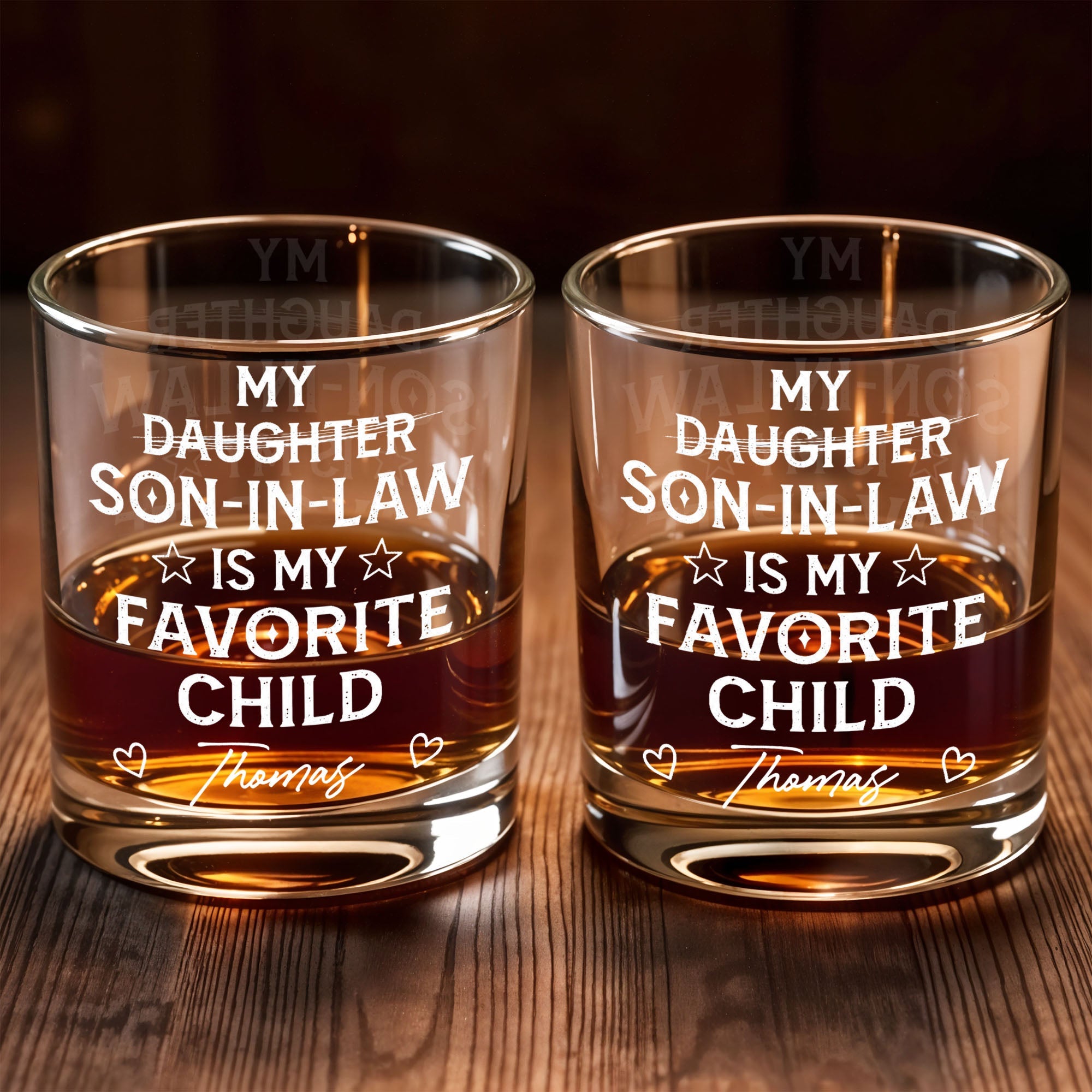 Personalized Whiskey Glass Custom Name Gift for Son-In-Law Whiskey Glass GradoCreations