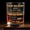 Personalized Custom Whiskey Glass Gift for Son-in-Law - Heart & Stars Design Whiskey Glass GradoCreations