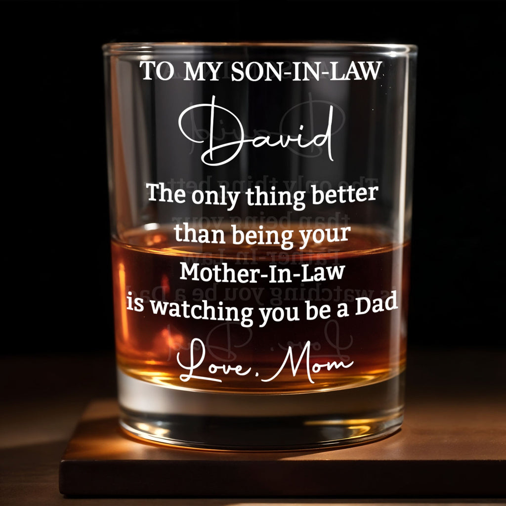 Personalized Whiskey Glass Custom Name Gift for Son-in-Law Whiskey Glass GradoCreations