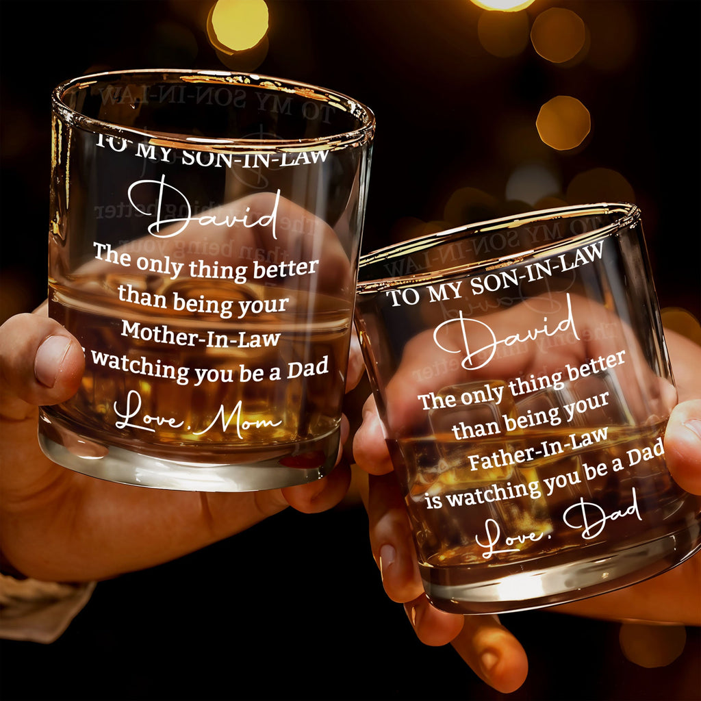 Personalized Whiskey Glass Custom Name Gift for Son-in-Law Whiskey Glass GradoCreations