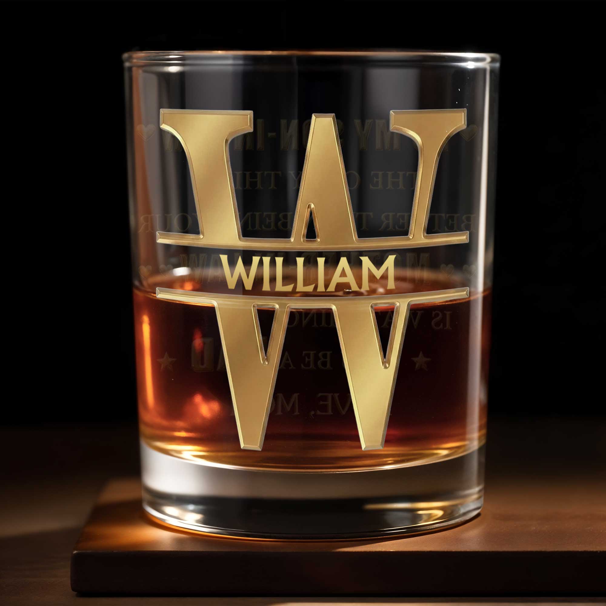 Personalized Whiskey Glass Custom Name Monogram Gift for Dad Whiskey Glass GradoCreations