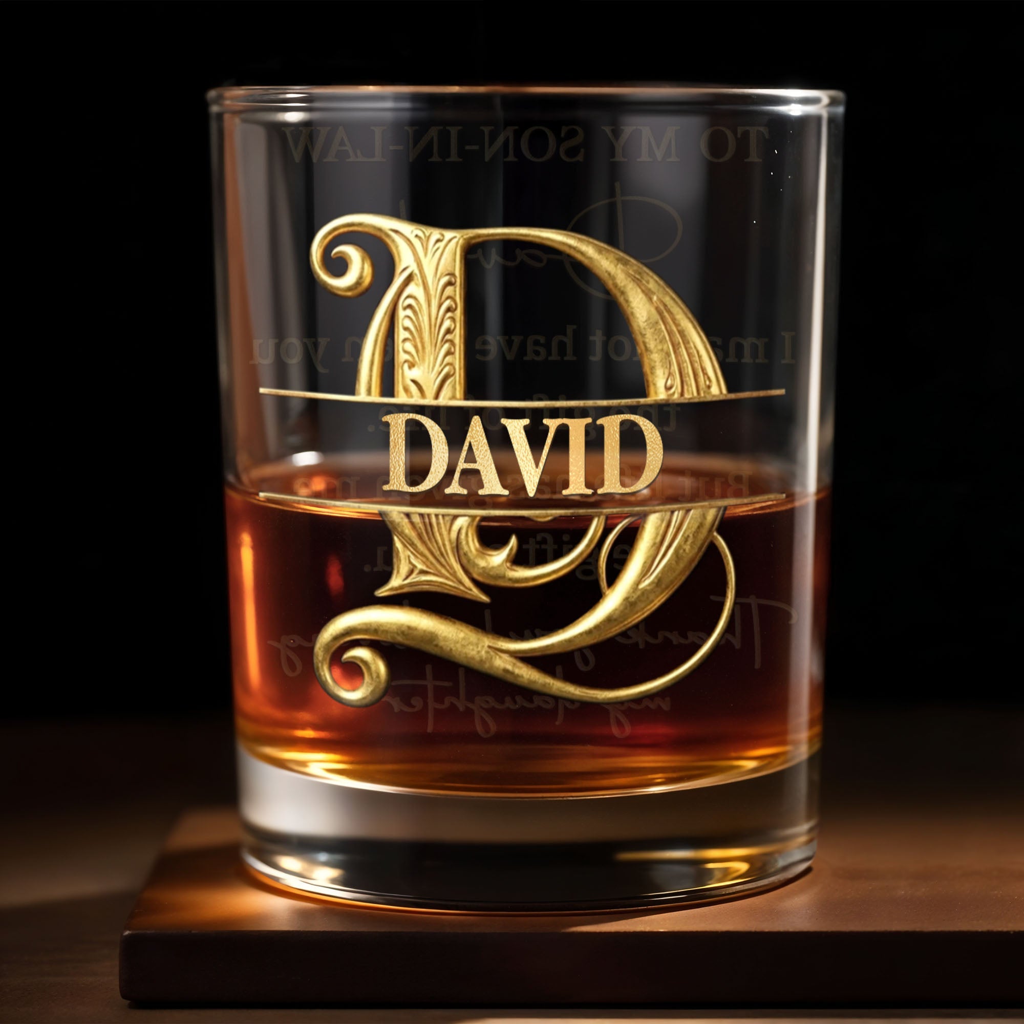 Personalized Custom Whiskey Glass Monogram Gift for Son-in-Law Whiskey Glass GradoCreations