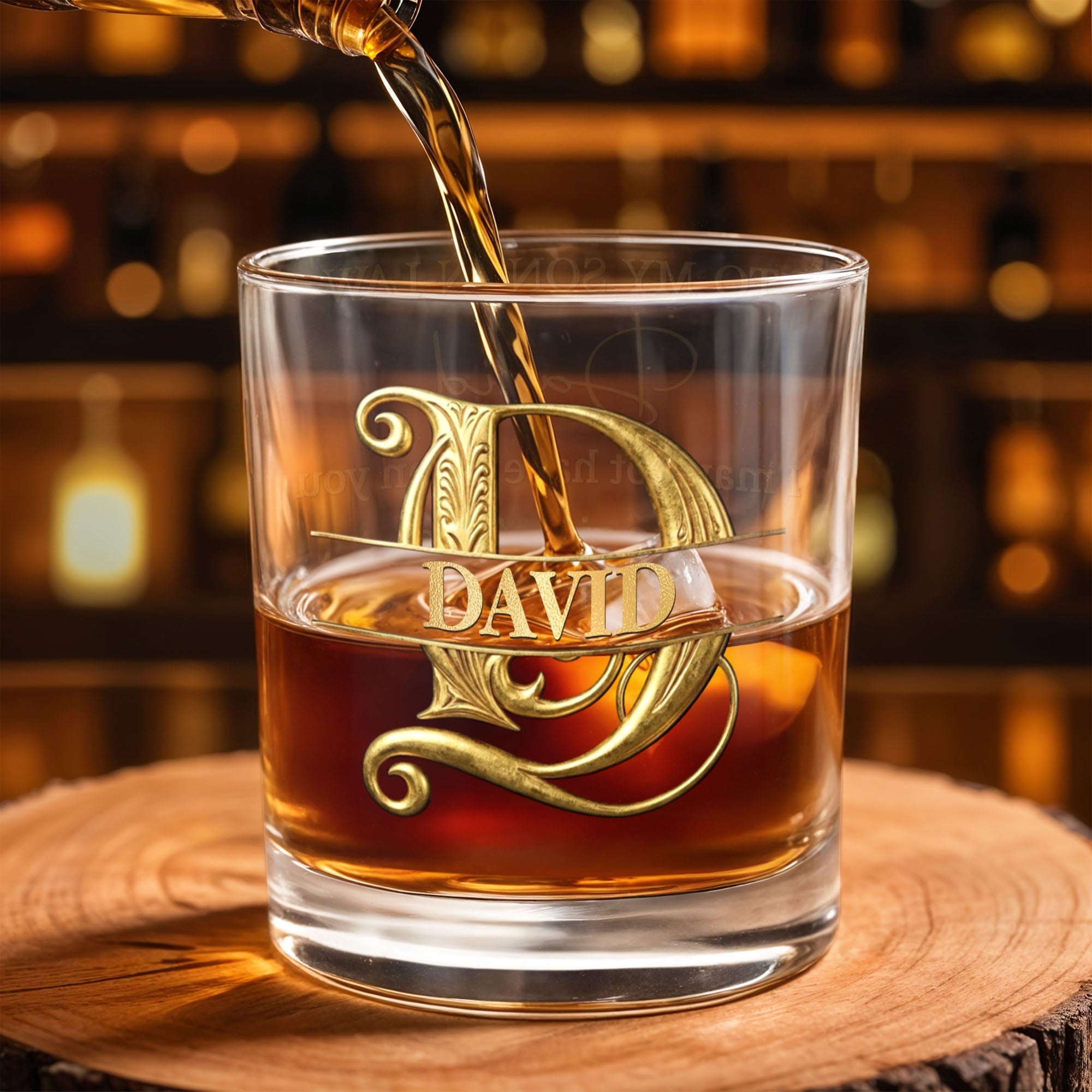 Personalized Custom Whiskey Glass Monogram Gift for Son-in-Law Whiskey Glass GradoCreations