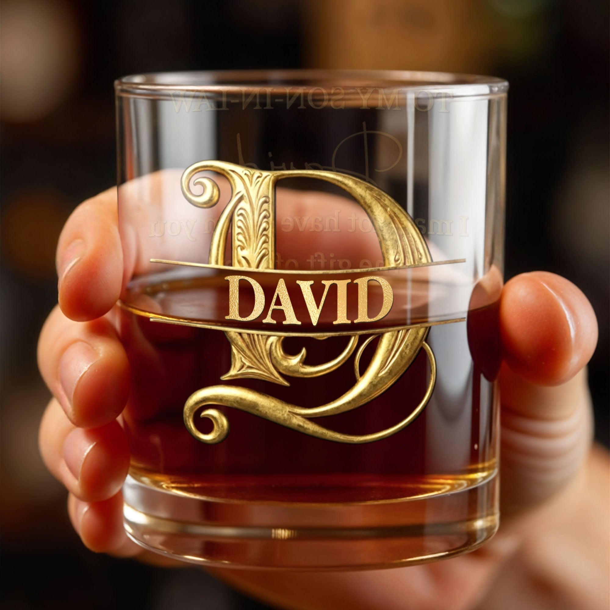 Personalized Custom Whiskey Glass Monogram Gift for Son-in-Law Whiskey Glass GradoCreations
