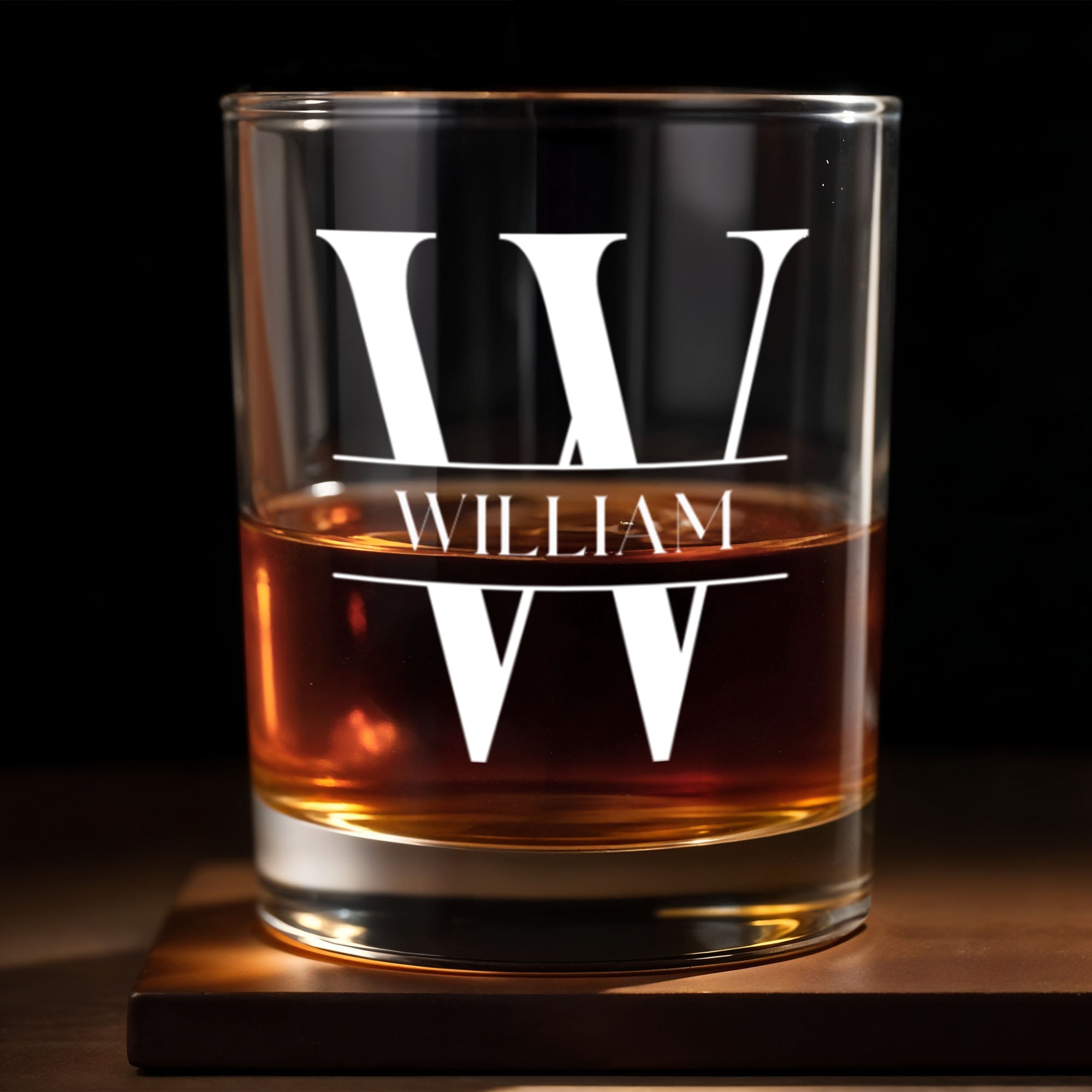 Personalized Custom Whiskey Glass Gift for Son-In-Law - Monogram Design Whiskey Glass GradoCreations