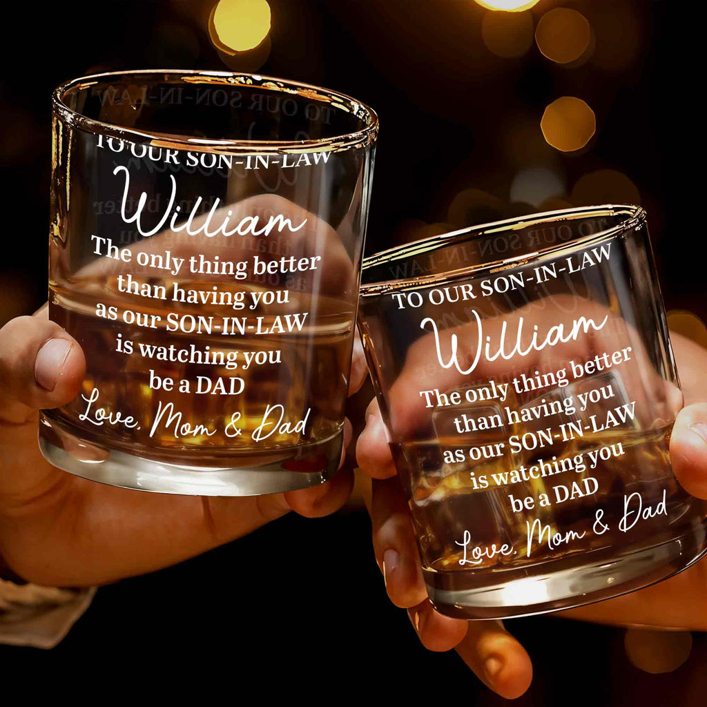 Personalized Engraved Whiskey Glass Gift for Son-in-Law Whiskey Glass GradoCreations