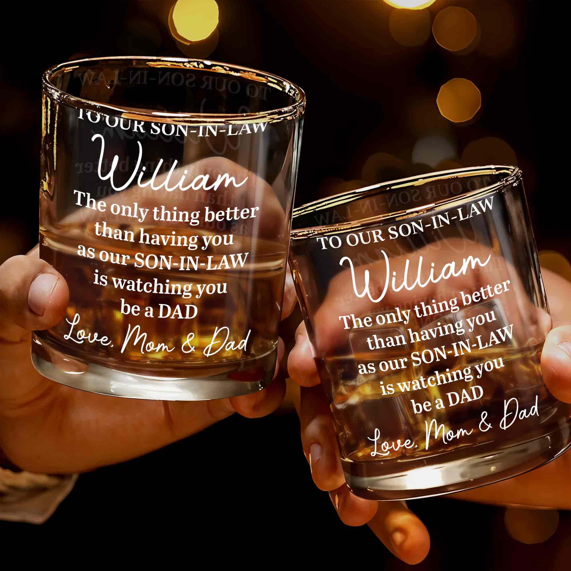 Personalized Engraved Whiskey Glass Gift for Son-in-Law Whiskey Glass GradoCreations