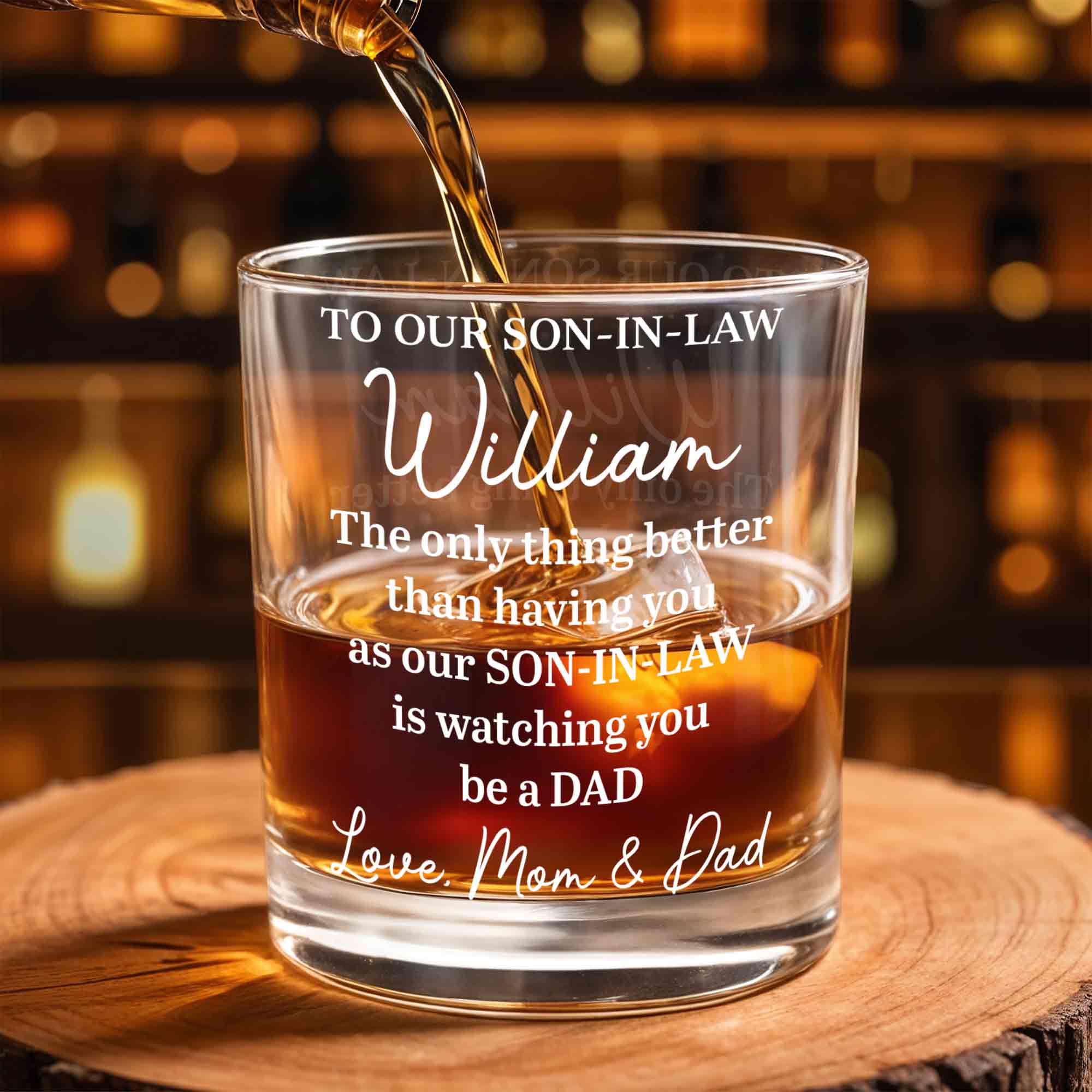 Personalized Engraved Whiskey Glass Gift for Son-in-Law Whiskey Glass GradoCreations