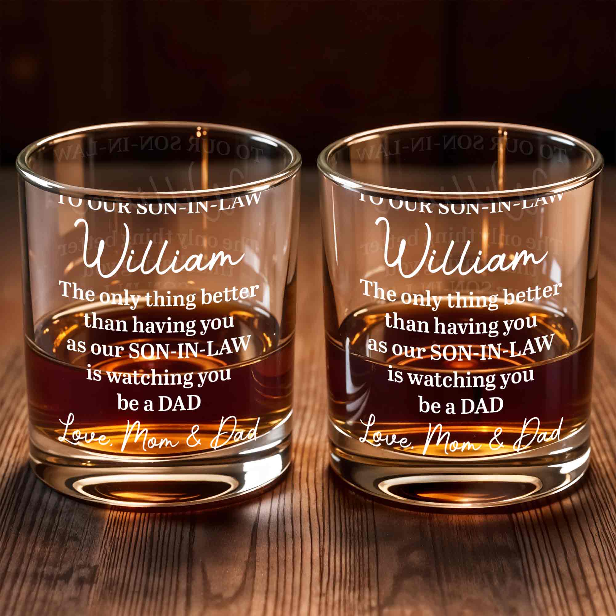 Personalized Engraved Whiskey Glass Gift for Son-in-Law Whiskey Glass GradoCreations