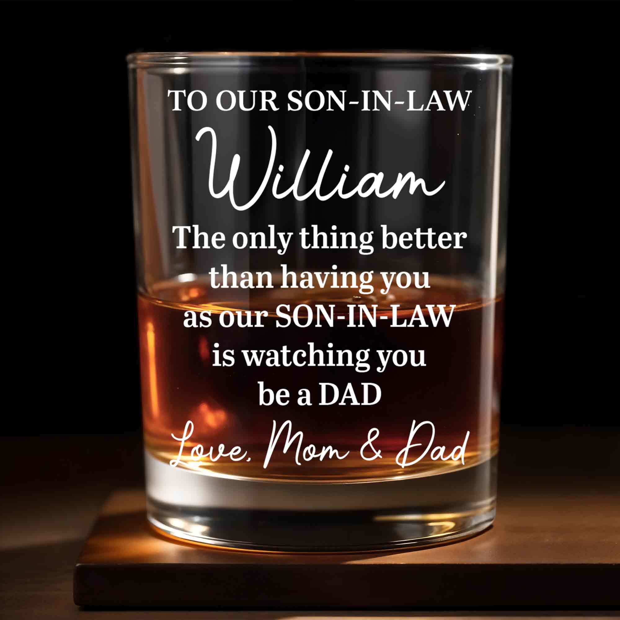 Personalized Engraved Whiskey Glass Gift for Son-in-Law Whiskey Glass GradoCreations