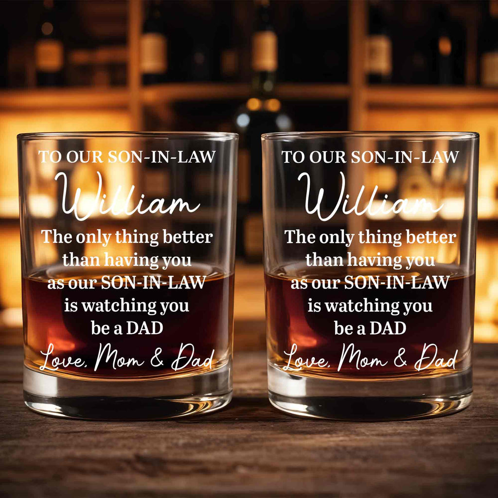 Personalized Engraved Whiskey Glass Gift for Son-in-Law Whiskey Glass GradoCreations
