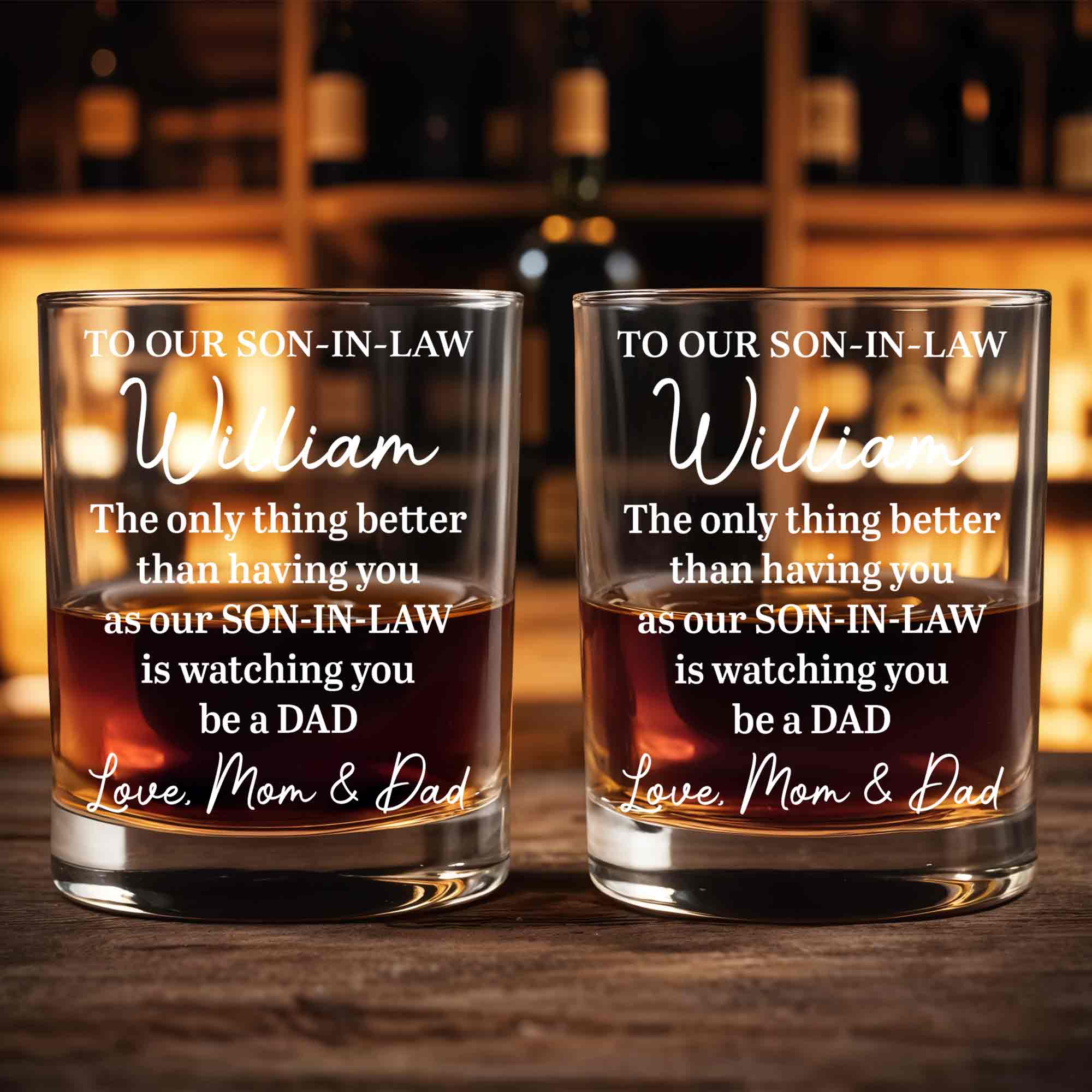 Personalized Engraved Whiskey Glass Gift for Son-in-Law Whiskey Glass GradoCreations