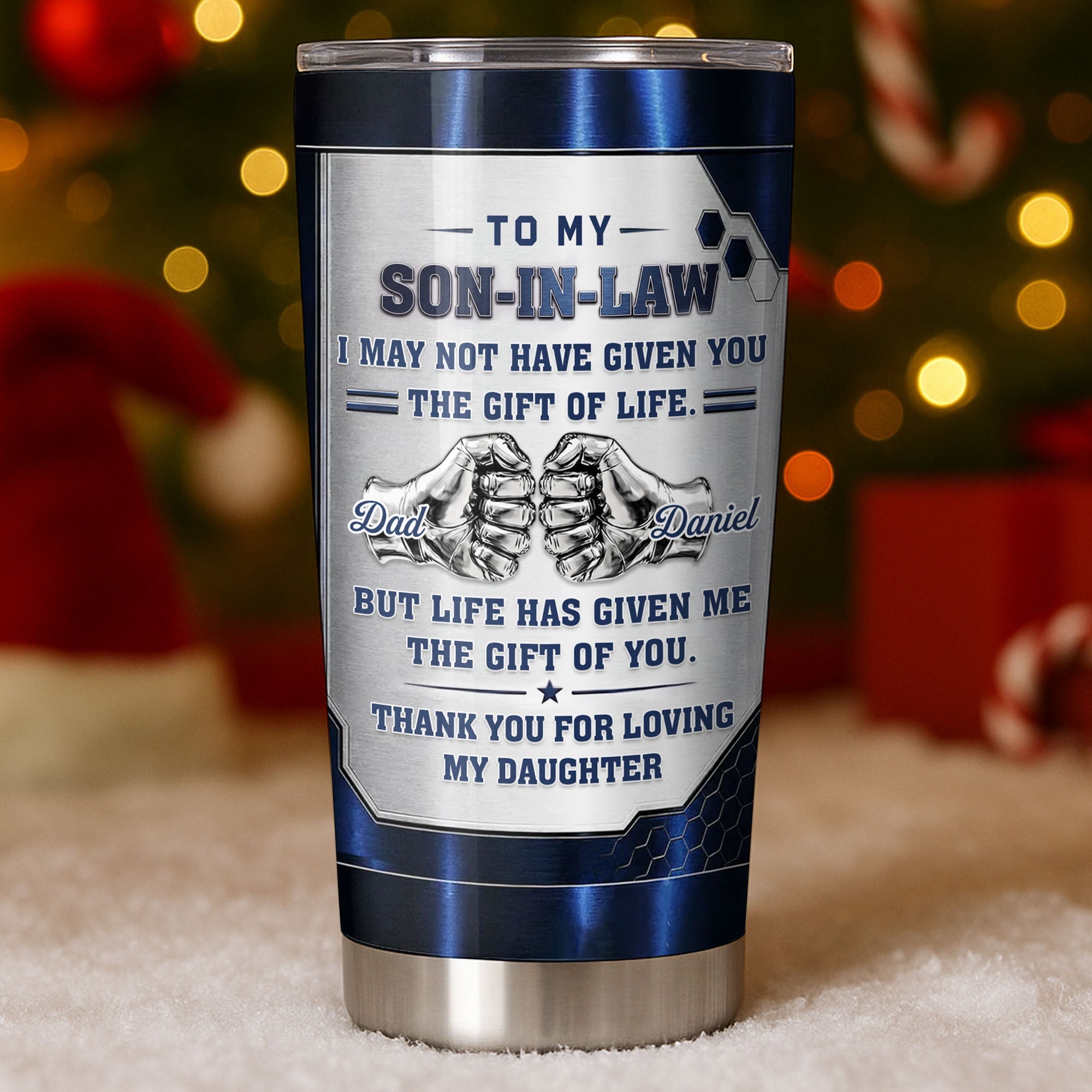 Personalized 20oz Stainless Steel Tumbler Custom Gift for Son-in-Law 20oz Tumbler GradoCreations